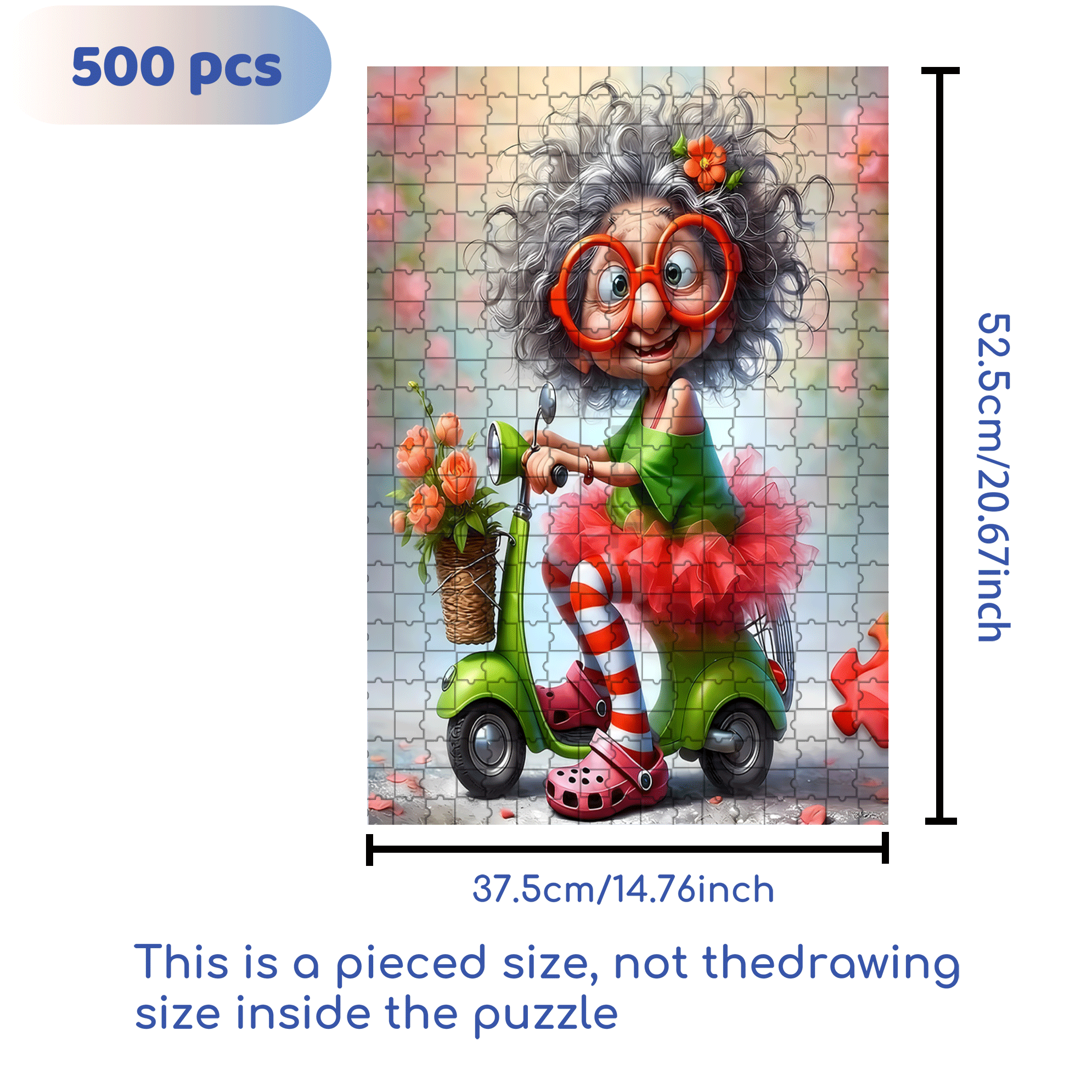The Ageless Girl's Motorcycle 500pcs/1000pcs Jigsaw Puzzle, Scratch-Resistant, Interactive Family Game & Brain-Boosting DIY Decor, Perfect for Halloween, Christmas & New Year Gifts, Family Puzzle Game