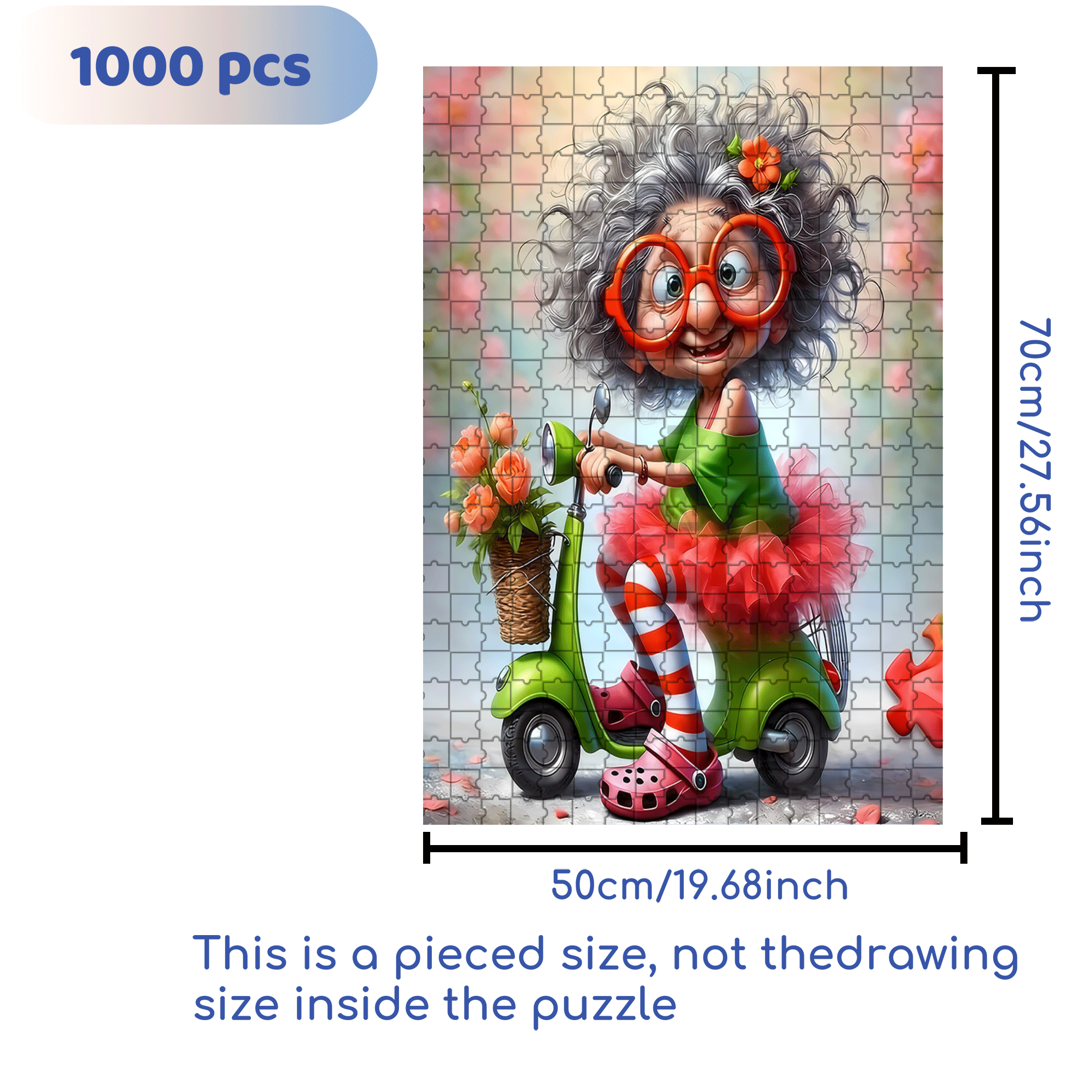 The Ageless Girl's Motorcycle 500pcs/1000pcs Jigsaw Puzzle, Scratch-Resistant, Interactive Family Game & Brain-Boosting DIY Decor, Perfect for Halloween, Christmas & New Year Gifts, Family Puzzle Game