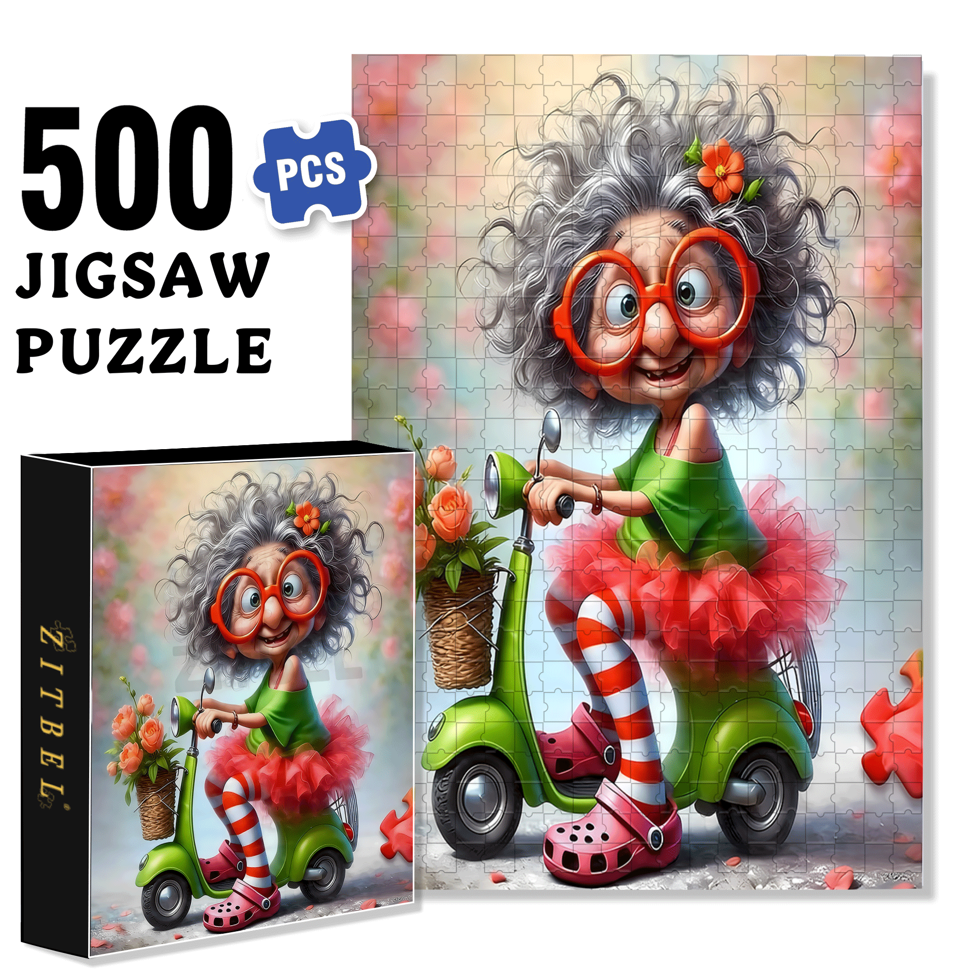 The Ageless Girl's Motorcycle 500pcs/1000pcs Jigsaw Puzzle, Scratch-Resistant, Interactive Family Game & Brain-Boosting DIY Decor, Perfect for Halloween, Christmas & New Year Gifts, Family Puzzle Game