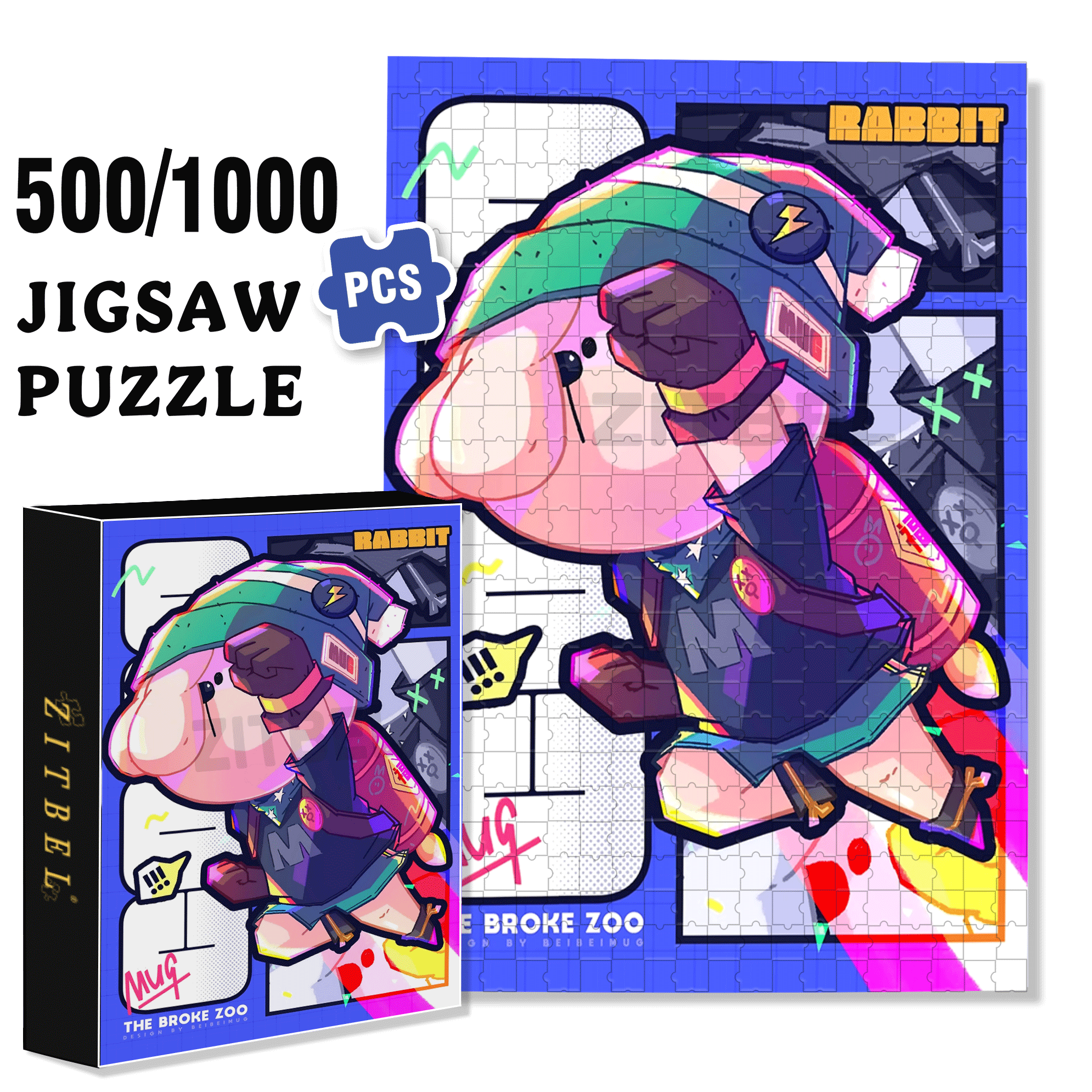 The Broke Zoo 500pcs/1000pcs Jigsaw Puzzle, Scratch-Resistant, Interactive Family Game & Brain-Boosting DIY Decor, Perfect for Halloween, Christmas & New Year Gifts, Family Puzzle Game