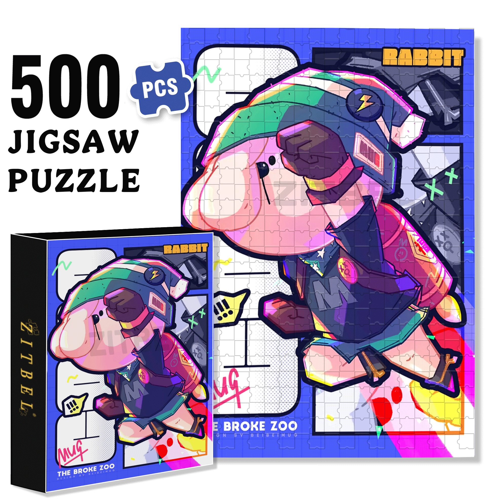 The Broke Zoo 500pcs/1000pcs Jigsaw Puzzle, Scratch-Resistant, Interactive Family Game & Brain-Boosting DIY Decor, Perfect for Halloween, Christmas & New Year Gifts, Family Puzzle Game