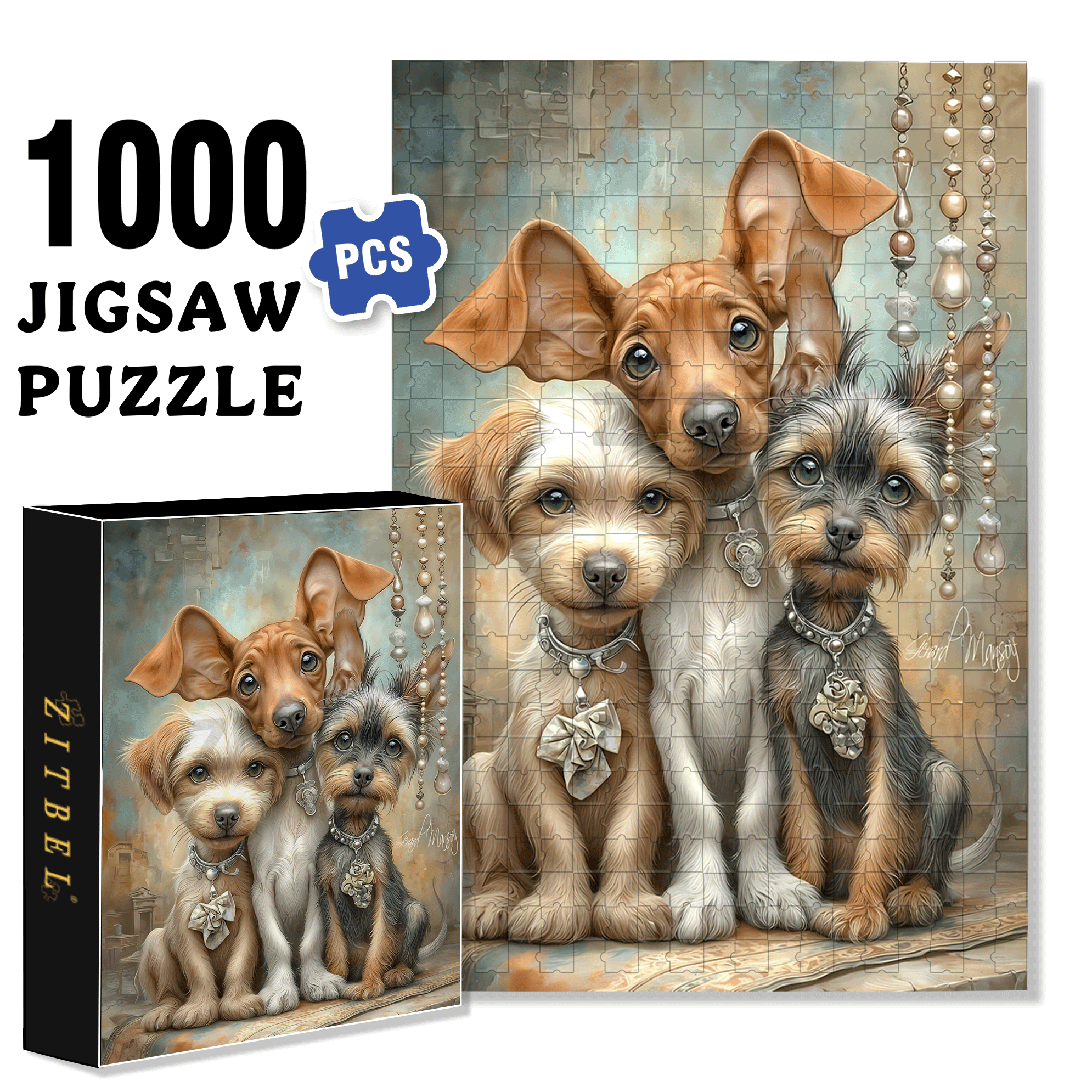 The Jewelry Brothers 500pcs/1000pcs Jigsaw Puzzle, Scratch-Resistant, Interactive Family Game & Brain-Boosting DIY Decor, Perfect for Halloween, Christmas & New Year Gifts, Family Puzzle Game
