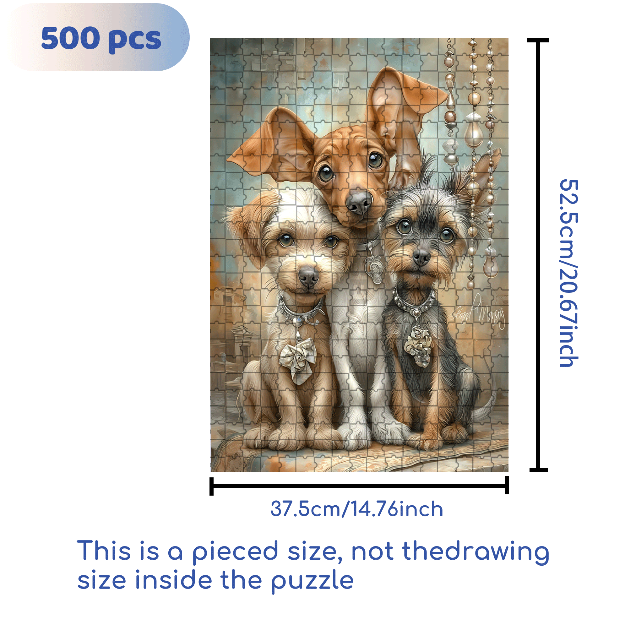 The Jewelry Brothers 500pcs/1000pcs Jigsaw Puzzle, Scratch-Resistant, Interactive Family Game & Brain-Boosting DIY Decor, Perfect for Halloween, Christmas & New Year Gifts, Family Puzzle Game