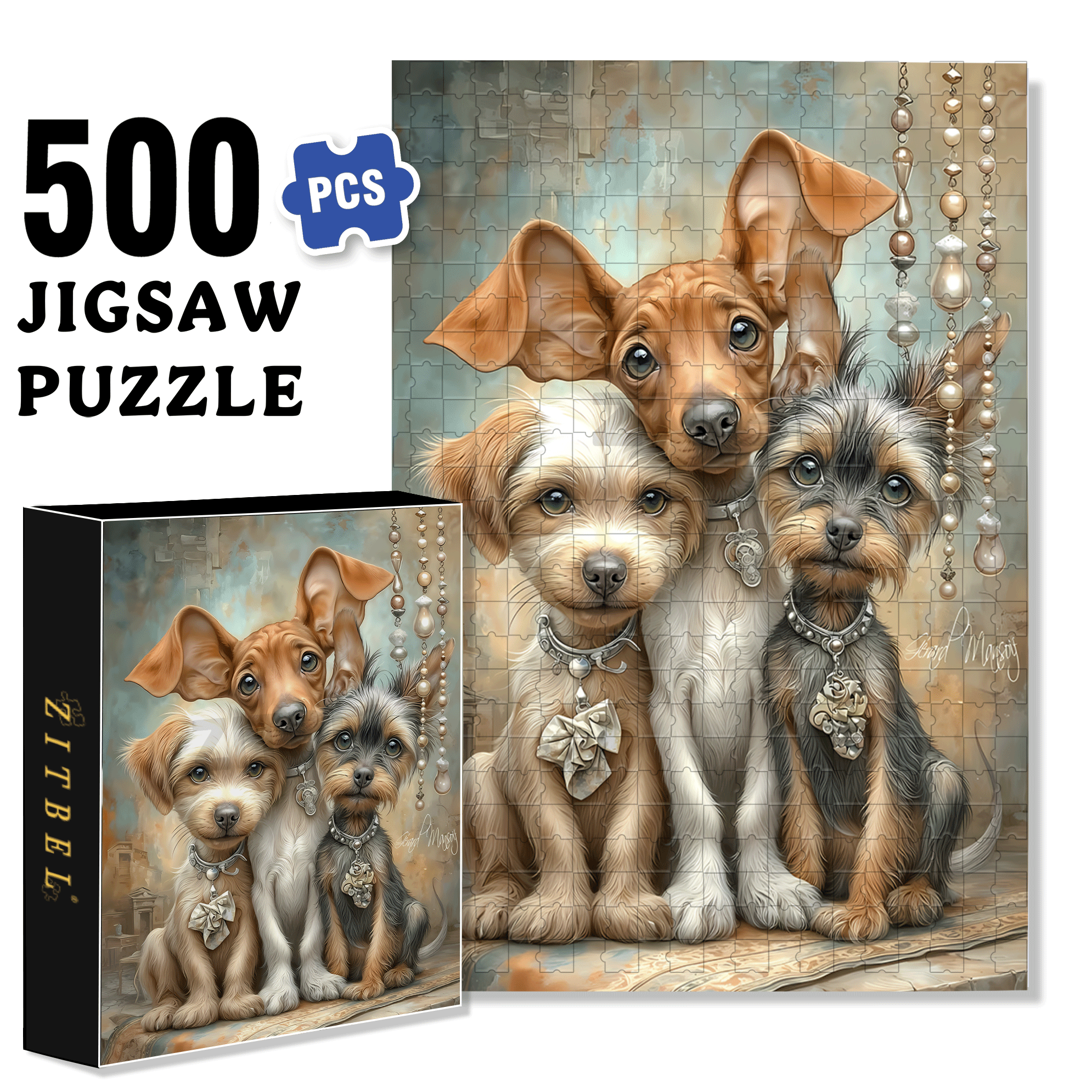 The Jewelry Brothers 500pcs/1000pcs Jigsaw Puzzle, Scratch-Resistant, Interactive Family Game & Brain-Boosting DIY Decor, Perfect for Halloween, Christmas & New Year Gifts, Family Puzzle Game