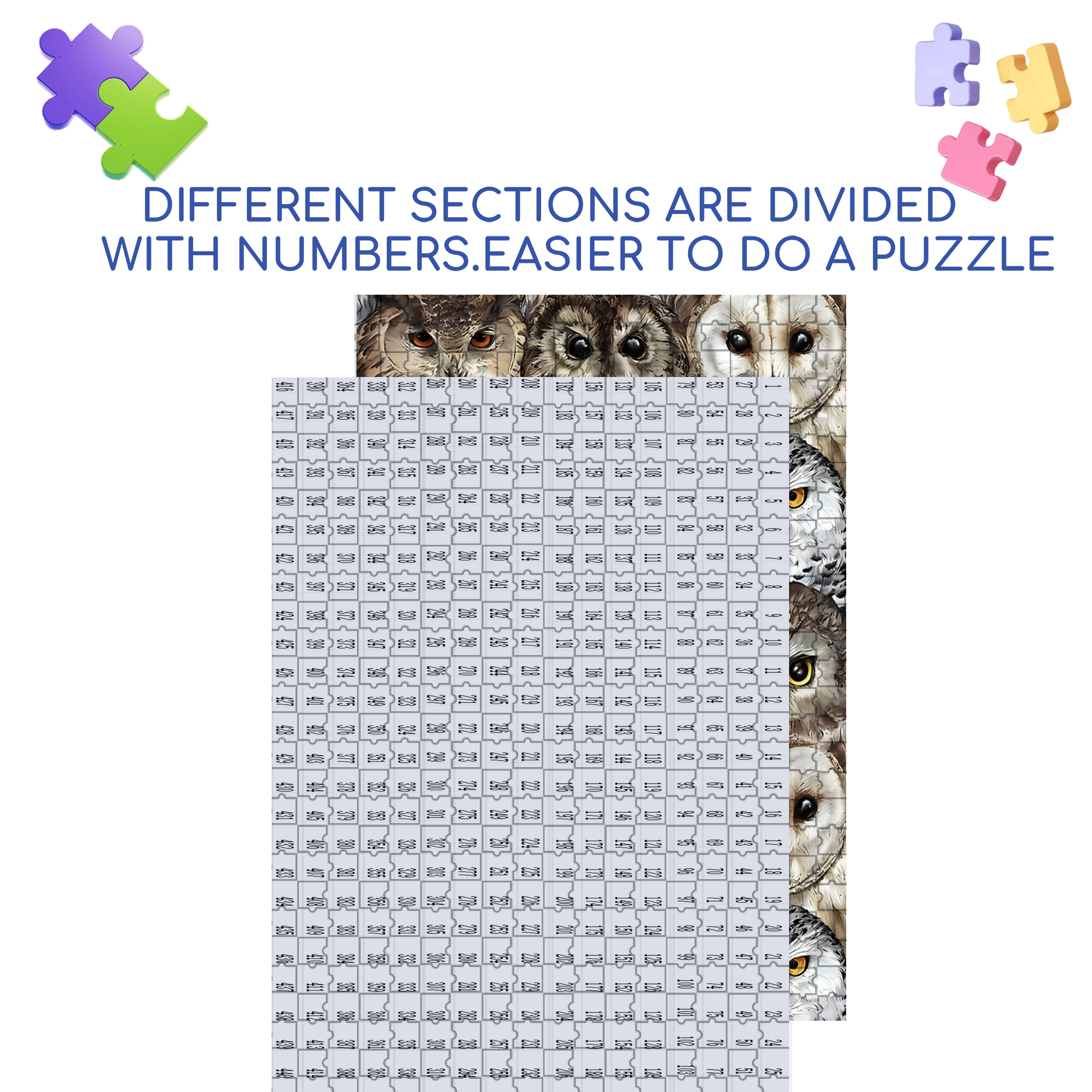 The Owl's Gaze 500pcs/1000pcs Jigsaw Puzzle, Scratch-Resistant, Interactive Family Game & Brain-Boosting DIY Decor, Perfect for Halloween, Christmas & New Year Gifts, Family Puzzle Game