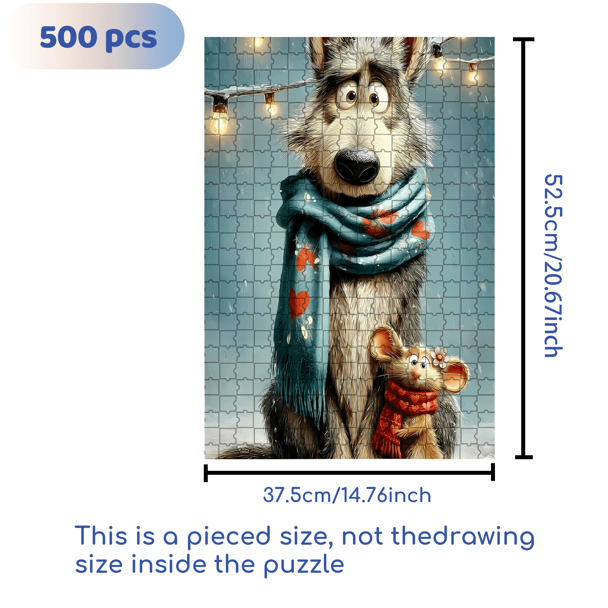 Warm Companions On Winter Nights 500pcs/1000pcs Jigsaw Puzzle, Scratch-Resistant, Interactive Family Game & Brain-Boosting DIY Decor, Perfect for Halloween, Christmas & New Year Gifts, Family Puzzle Game