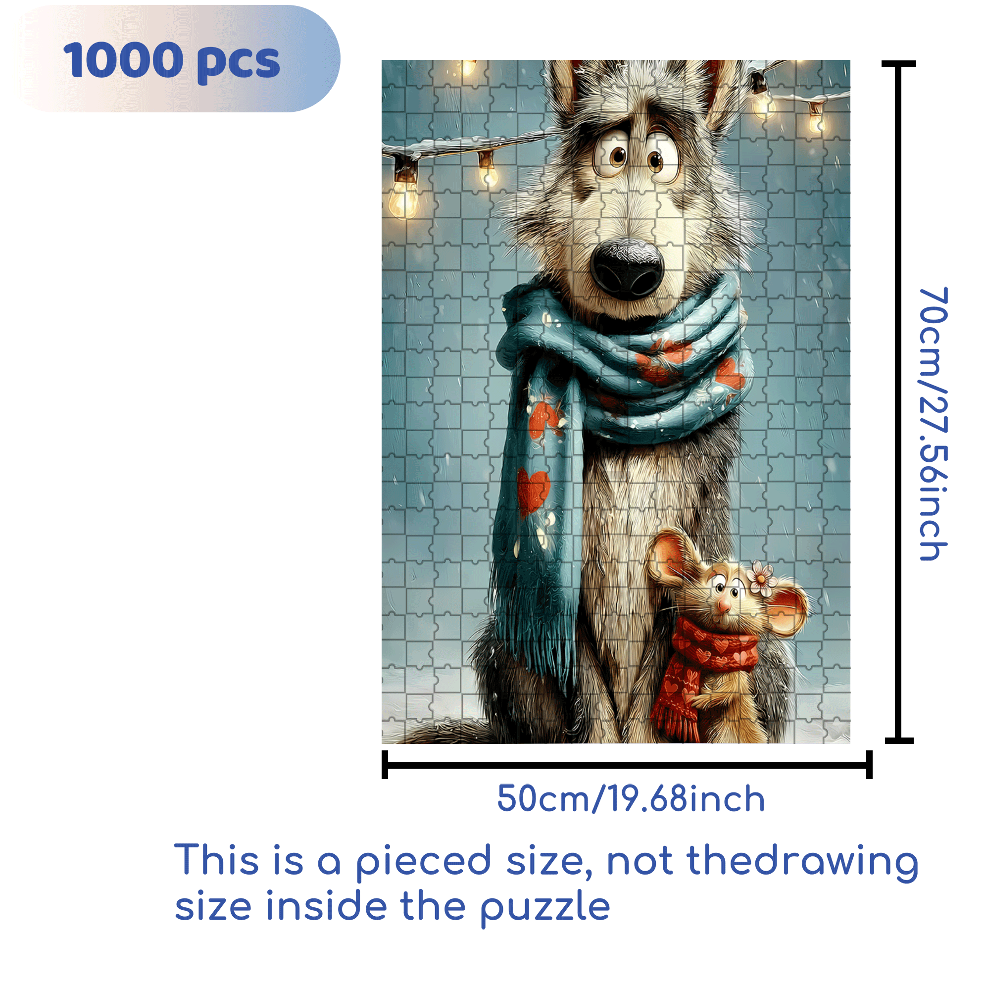 Warm Companions On Winter Nights 500pcs/1000pcs Jigsaw Puzzle, Scratch-Resistant, Interactive Family Game & Brain-Boosting DIY Decor, Perfect for Halloween, Christmas & New Year Gifts, Family Puzzle Game