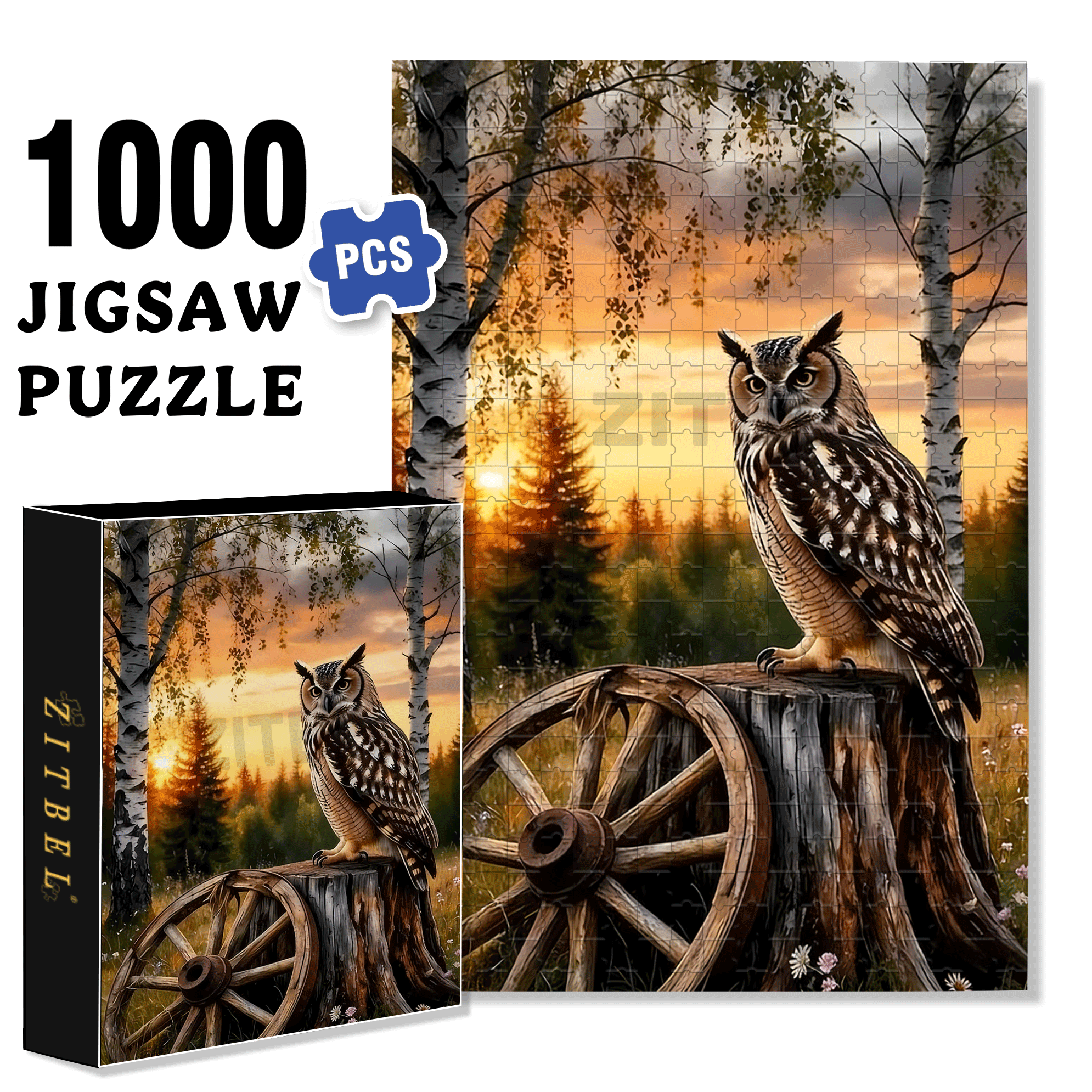 wilight Forest Watcher 500pcs/1000pcs Jigsaw Puzzle, Scratch-Resistant, Interactive Family Game & Brain-Boosting DIY Decor, Perfect for Halloween, Christmas & New Year Gifts, Family Puzzle Game