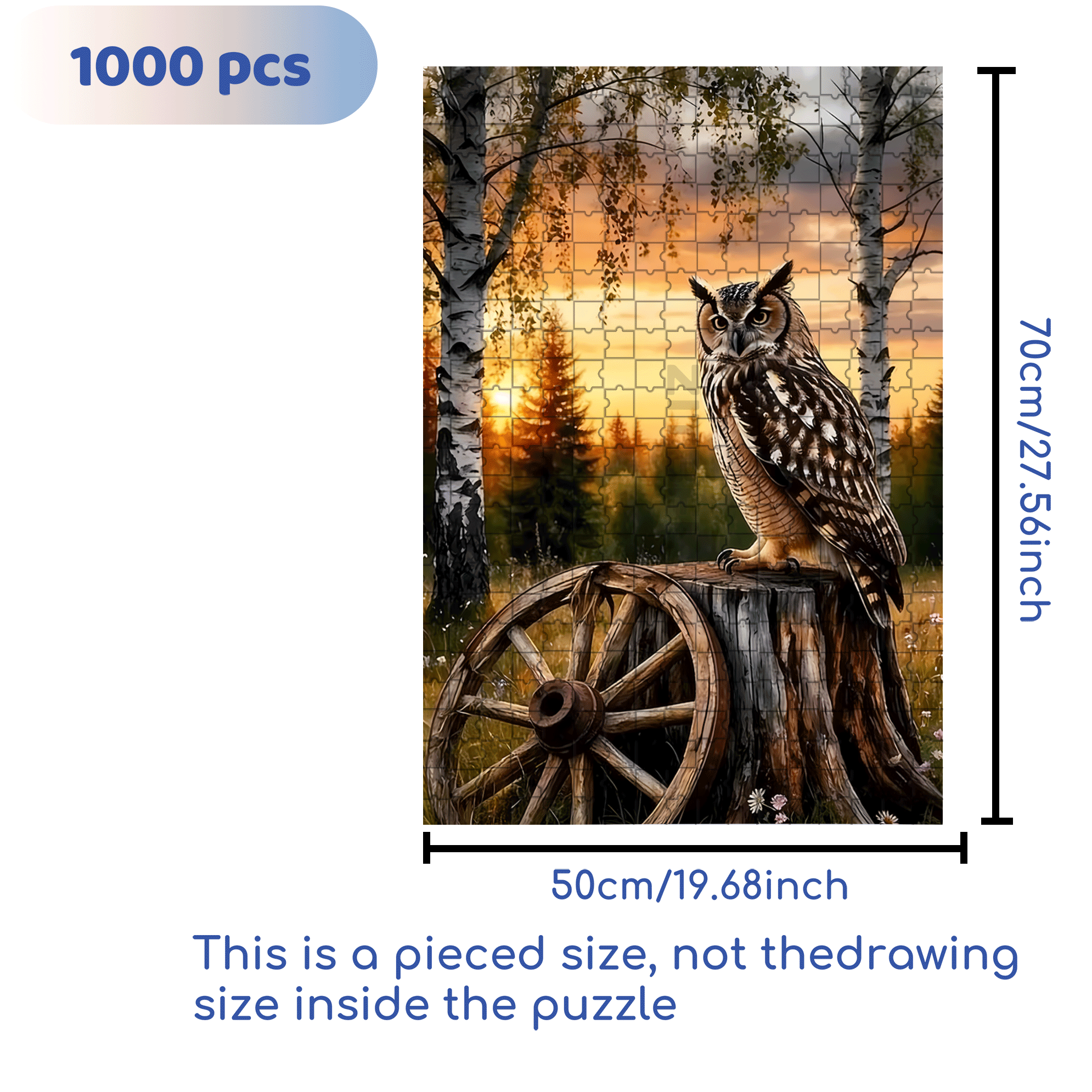 wilight Forest Watcher 500pcs/1000pcs Jigsaw Puzzle, Scratch-Resistant, Interactive Family Game & Brain-Boosting DIY Decor, Perfect for Halloween, Christmas & New Year Gifts, Family Puzzle Game