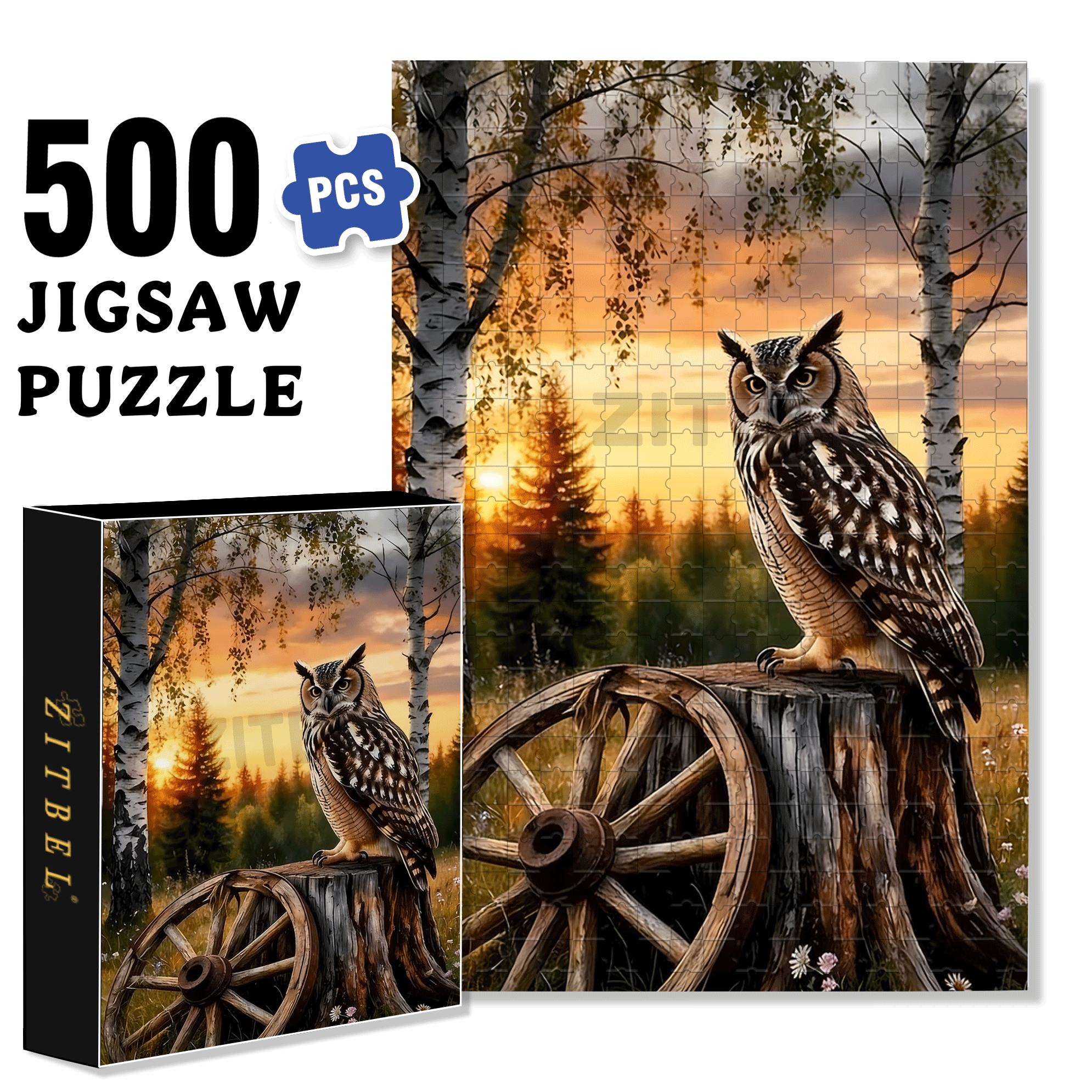 wilight Forest Watcher 500pcs/1000pcs Jigsaw Puzzle, Scratch-Resistant, Interactive Family Game & Brain-Boosting DIY Decor, Perfect for Halloween, Christmas & New Year Gifts, Family Puzzle Game