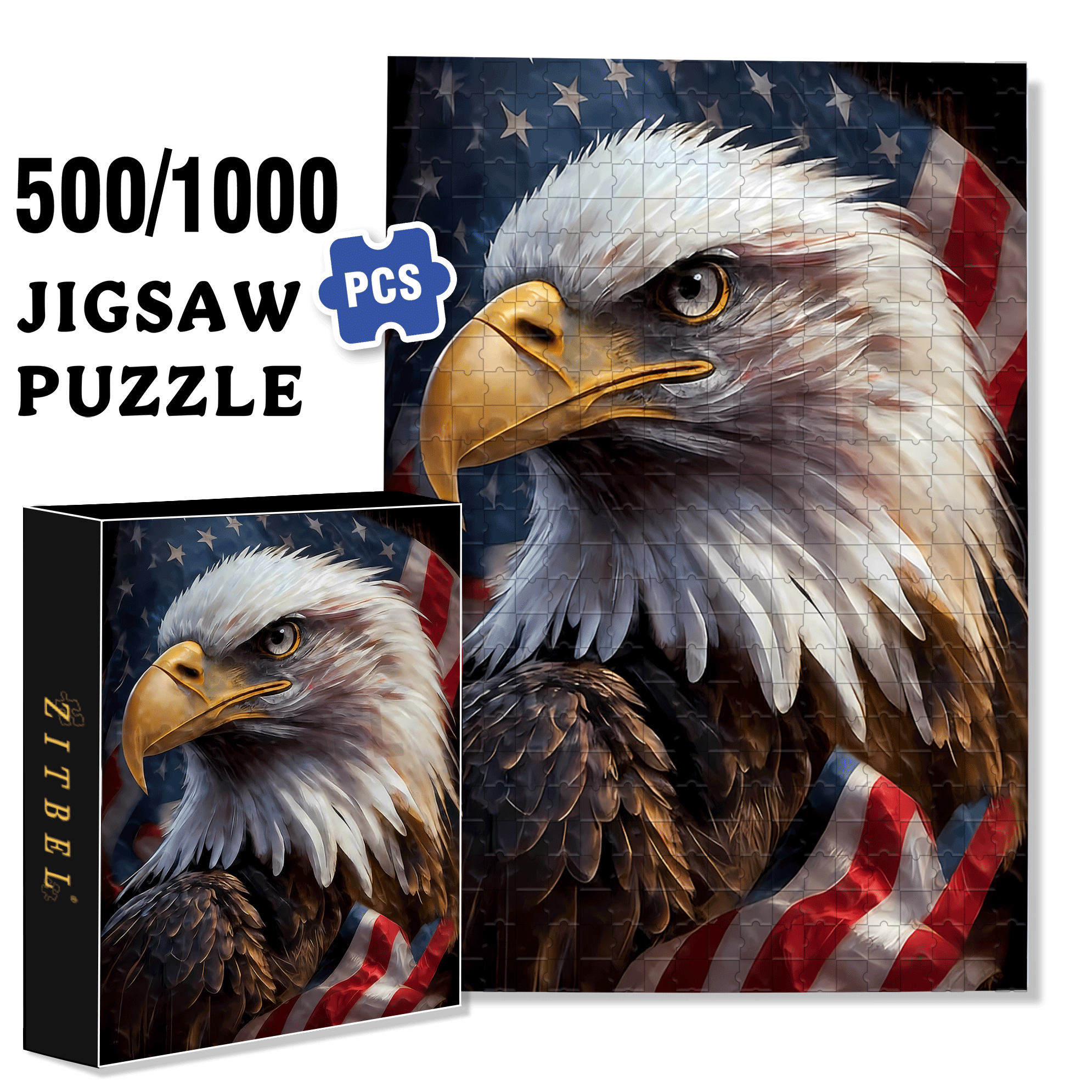 Wings of Freedom 500pcs/1000pcs Jigsaw Puzzle, Scratch-Resistant, Interactive Family Game & Brain-Boosting DIY Decor, Perfect for Halloween, Christmas & New Year Gifts, Family Puzzle Game