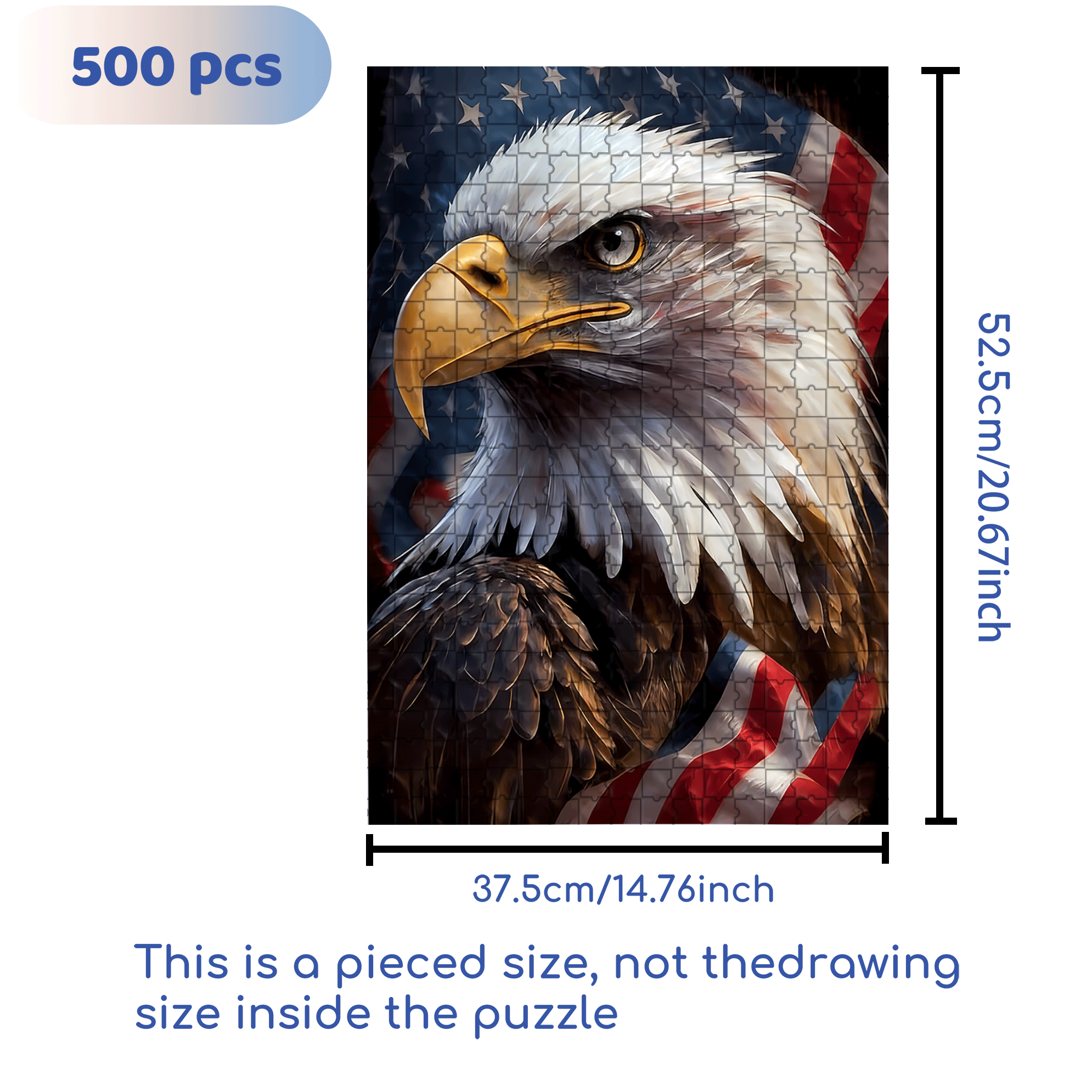 Wings of Freedom 500pcs/1000pcs Jigsaw Puzzle, Scratch-Resistant, Interactive Family Game & Brain-Boosting DIY Decor, Perfect for Halloween, Christmas & New Year Gifts, Family Puzzle Game