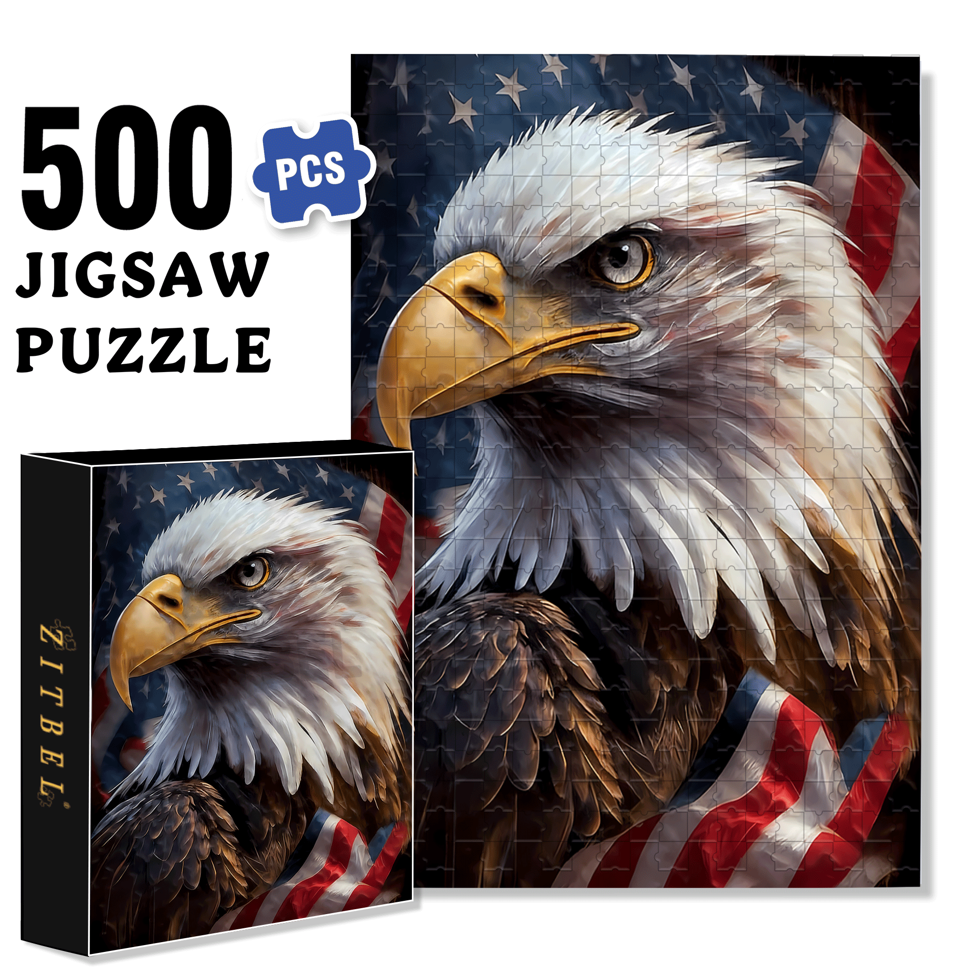 Wings of Freedom 500pcs/1000pcs Jigsaw Puzzle, Scratch-Resistant, Interactive Family Game & Brain-Boosting DIY Decor, Perfect for Halloween, Christmas & New Year Gifts, Family Puzzle Game
