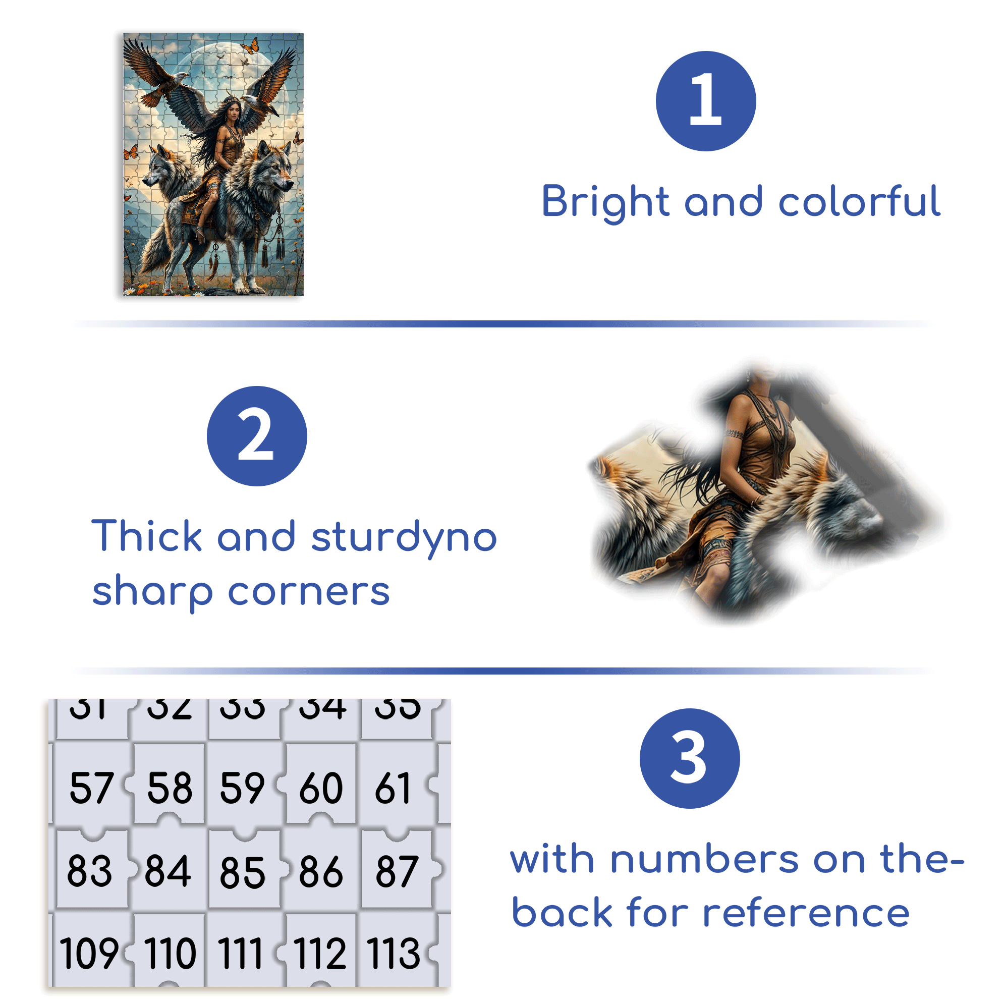 Wolf Queen Legend 500pcs/1000pcs Jigsaw Puzzle, Scratch-Resistant, Interactive Family Game & Brain-Boosting DIY Decor, Perfect for Halloween, Christmas & New Year Gifts, Family Puzzle Game
