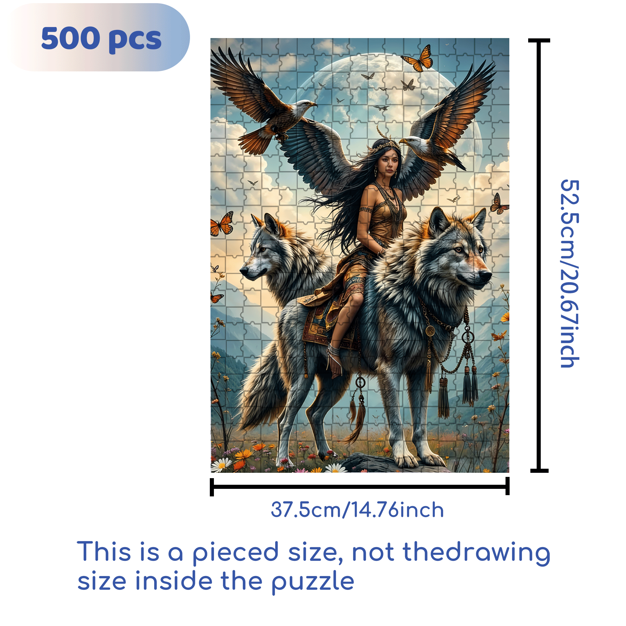 Wolf Queen Legend 500pcs/1000pcs Jigsaw Puzzle, Scratch-Resistant, Interactive Family Game & Brain-Boosting DIY Decor, Perfect for Halloween, Christmas & New Year Gifts, Family Puzzle Game