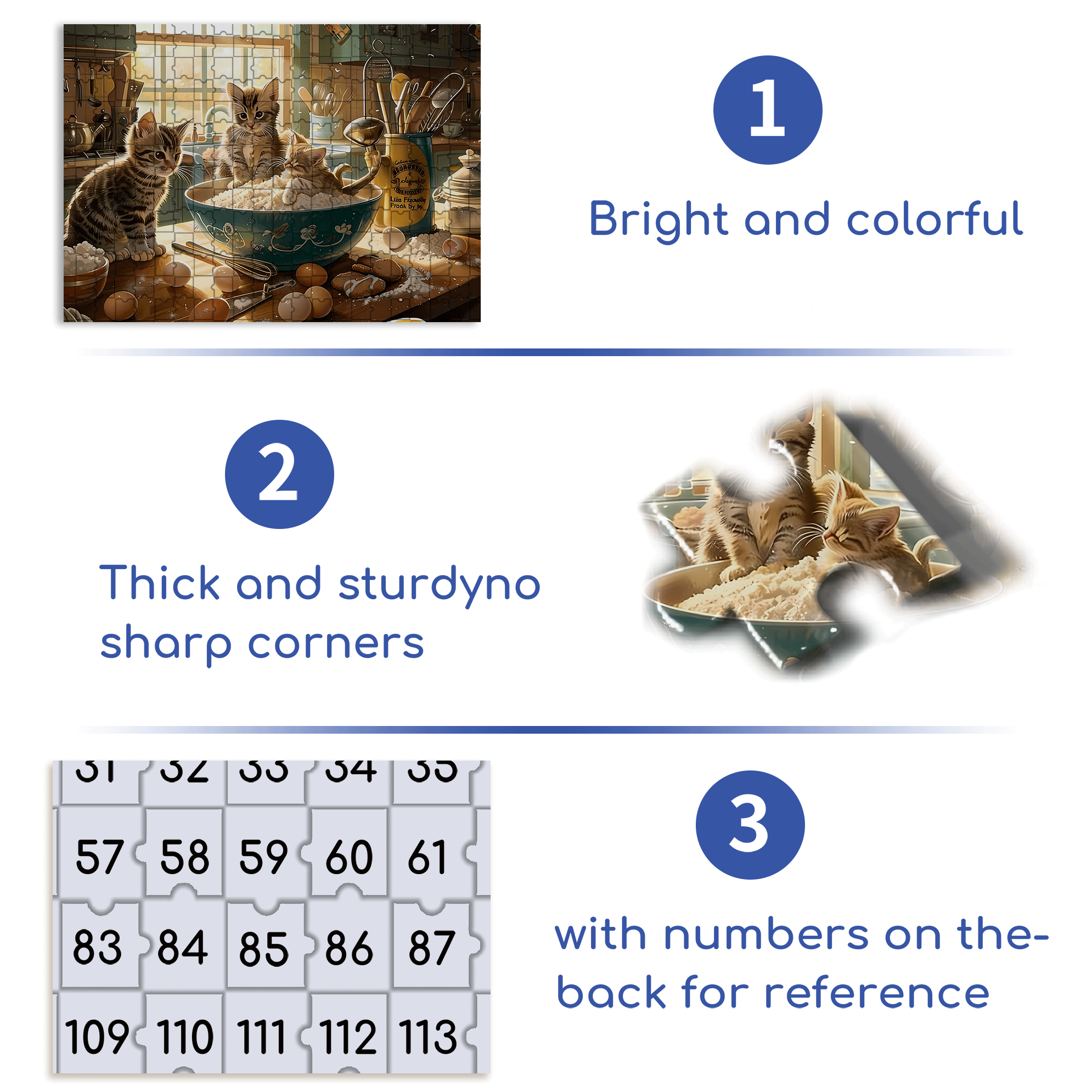 A Cooking Kitten 500pcs/1000pcs Jigsaw Puzzle, Scratch-Resistant, Interactive Family Game & Brain-Boosting DIY Decor, Perfect for Halloween, Christmas & New Year Gifts, Family Puzzle Game
