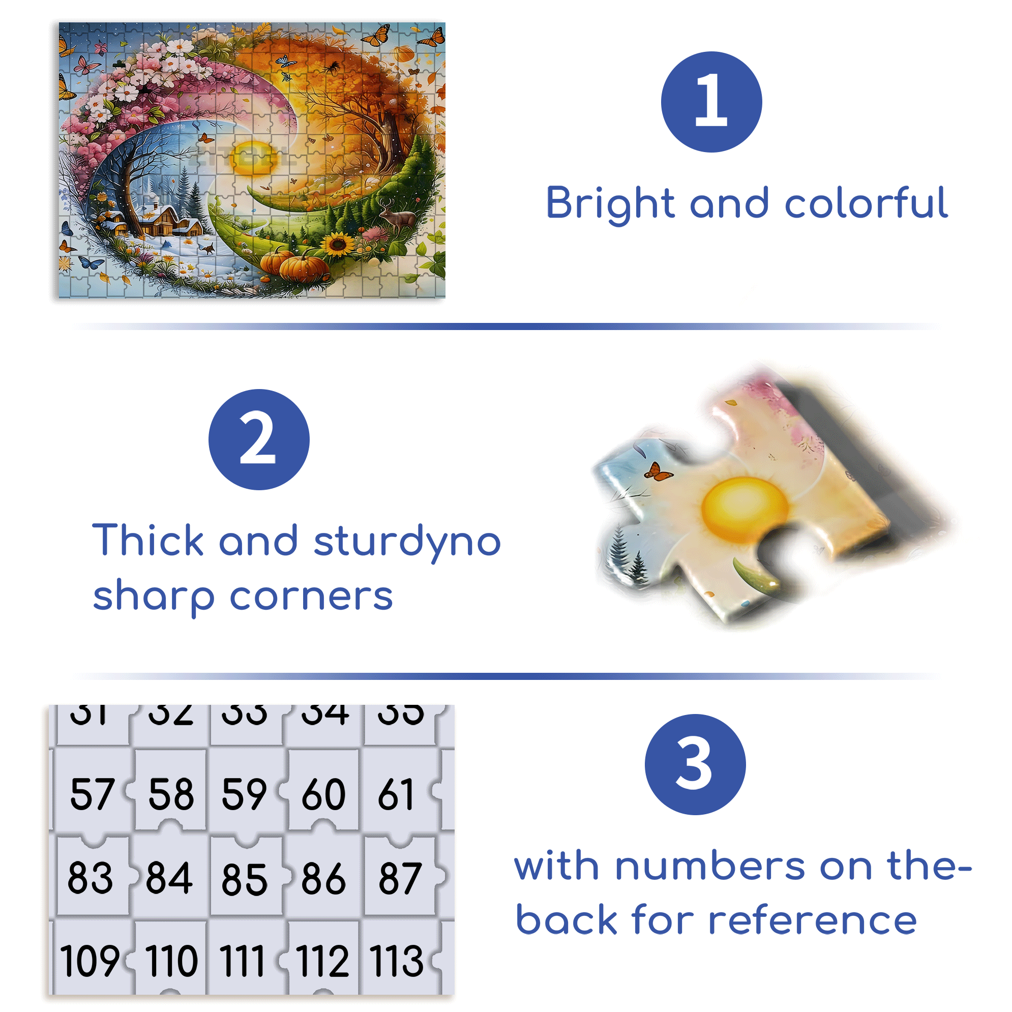 A Dream of Four Seasons 500pcs/1000pcs Jigsaw Puzzle, Scratch-Resistant, Interactive Family Game & Brain-Boosting DIY Decor, Perfect for Halloween, Christmas & New Year Gifts, Family Puzzle Game