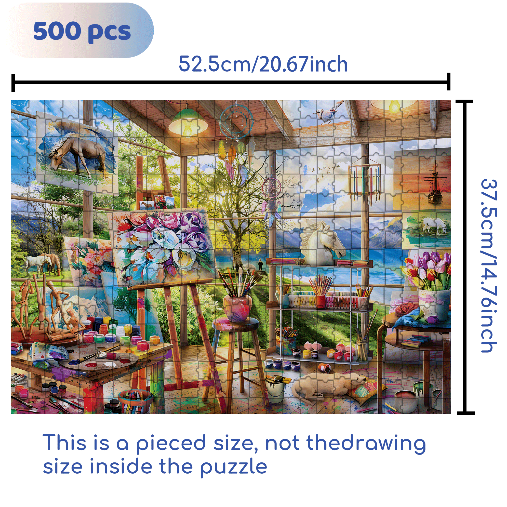 A Habitat Of Colors 500pcs/1000pcs Jigsaw Puzzle, Scratch-Resistant, Interactive Family Game & Brain-Boosting DIY Decor, Perfect for Halloween, Christmas & New Year Gifts, Family Puzzle Game