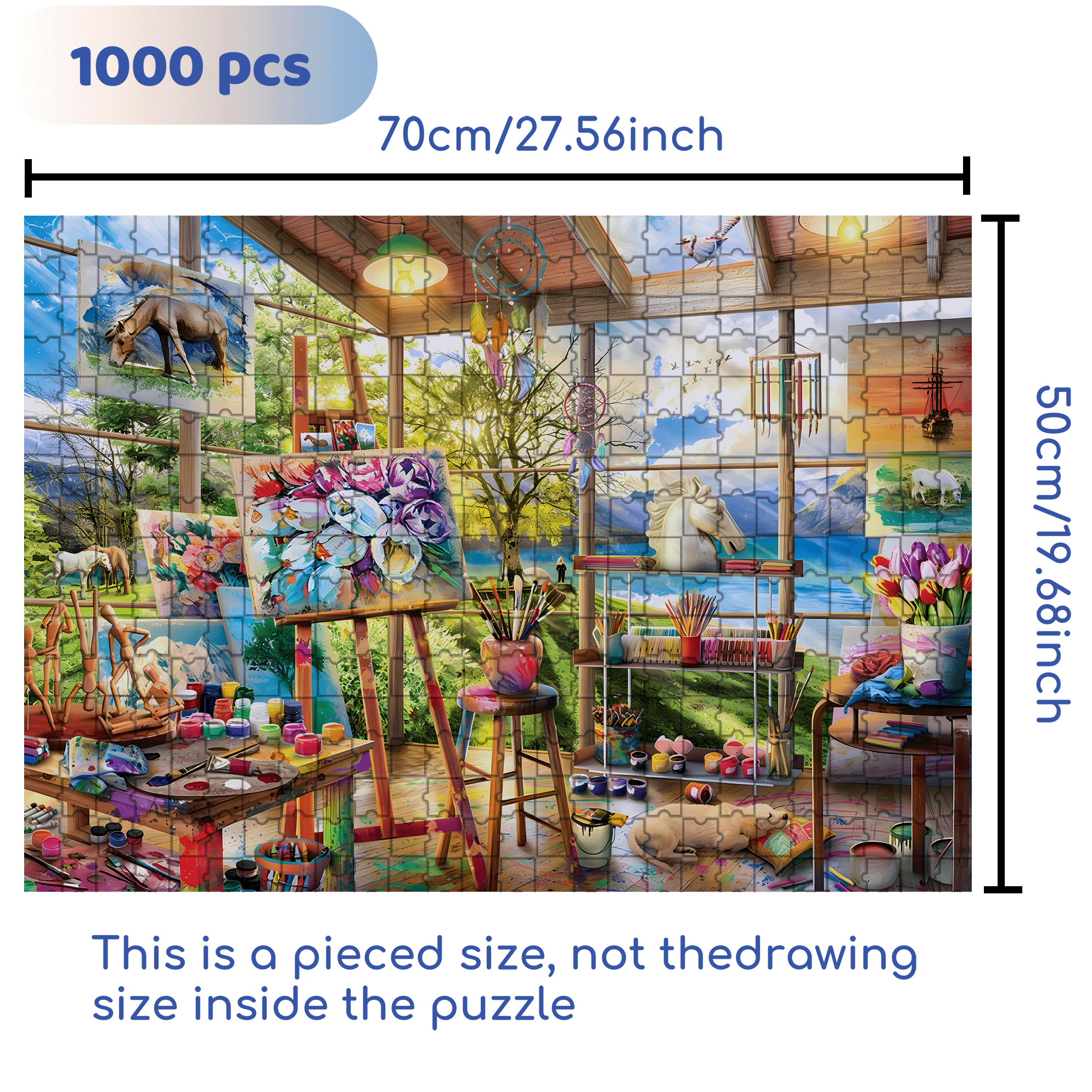 A Habitat Of Colors 500pcs/1000pcs Jigsaw Puzzle, Scratch-Resistant, Interactive Family Game & Brain-Boosting DIY Decor, Perfect for Halloween, Christmas & New Year Gifts, Family Puzzle Game
