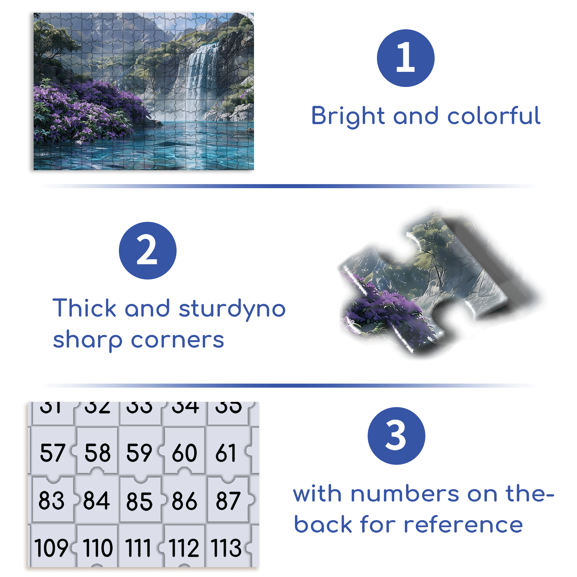 A Purple Flower Waterfall 500pcs/1000pcs Jigsaw Puzzle, Scratch-Resistant, Interactive Family Game & Brain-Boosting DIY Decor, Perfect for Halloween, Christmas & New Year Gifts, Family Puzzle Game