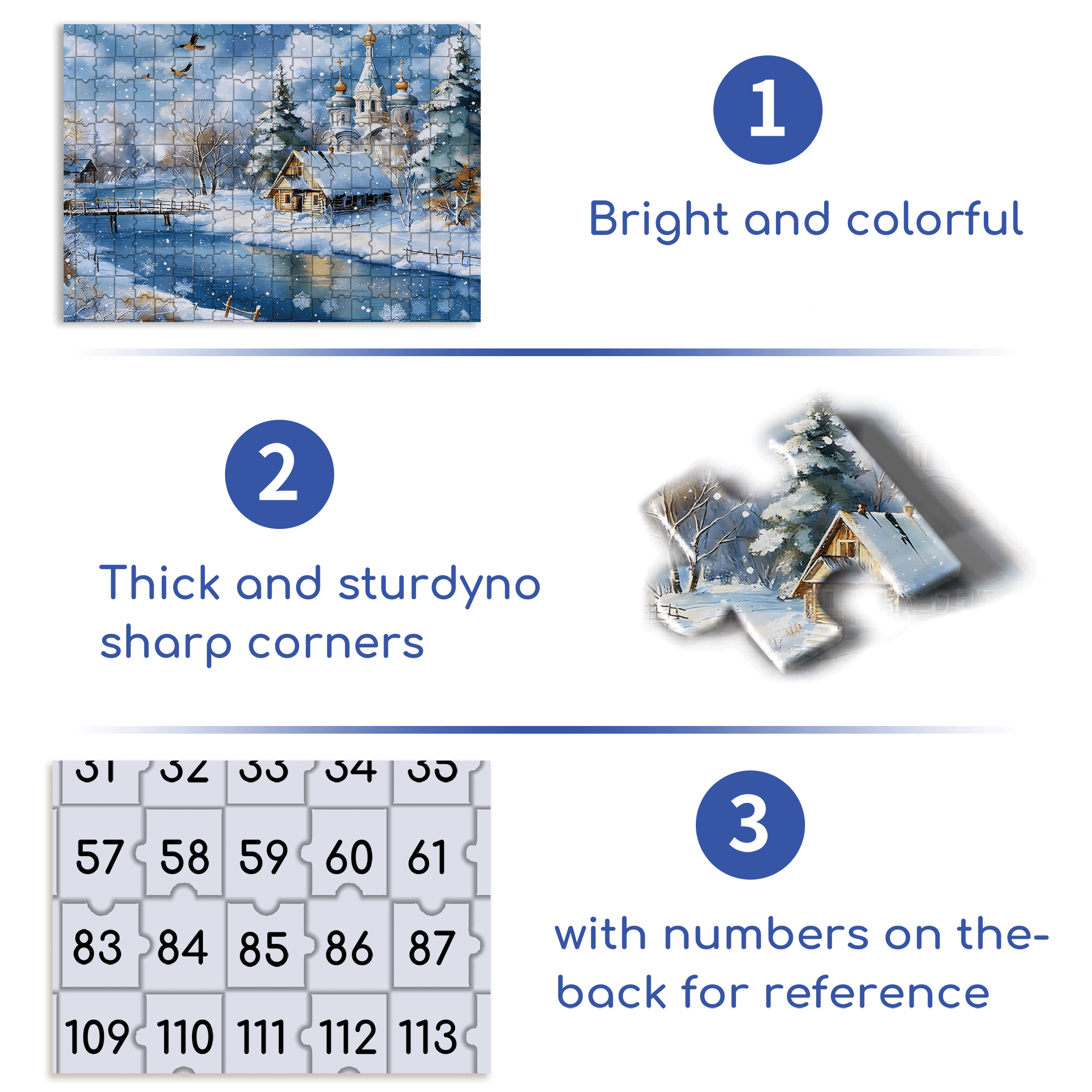 A Snowy Town 500pcs/1000pcs Jigsaw Puzzle, Scratch-Resistant, Interactive Family Game & Brain-Boosting DIY Decor, Perfect for Halloween, Christmas & New Year Gifts, Family Puzzle Game