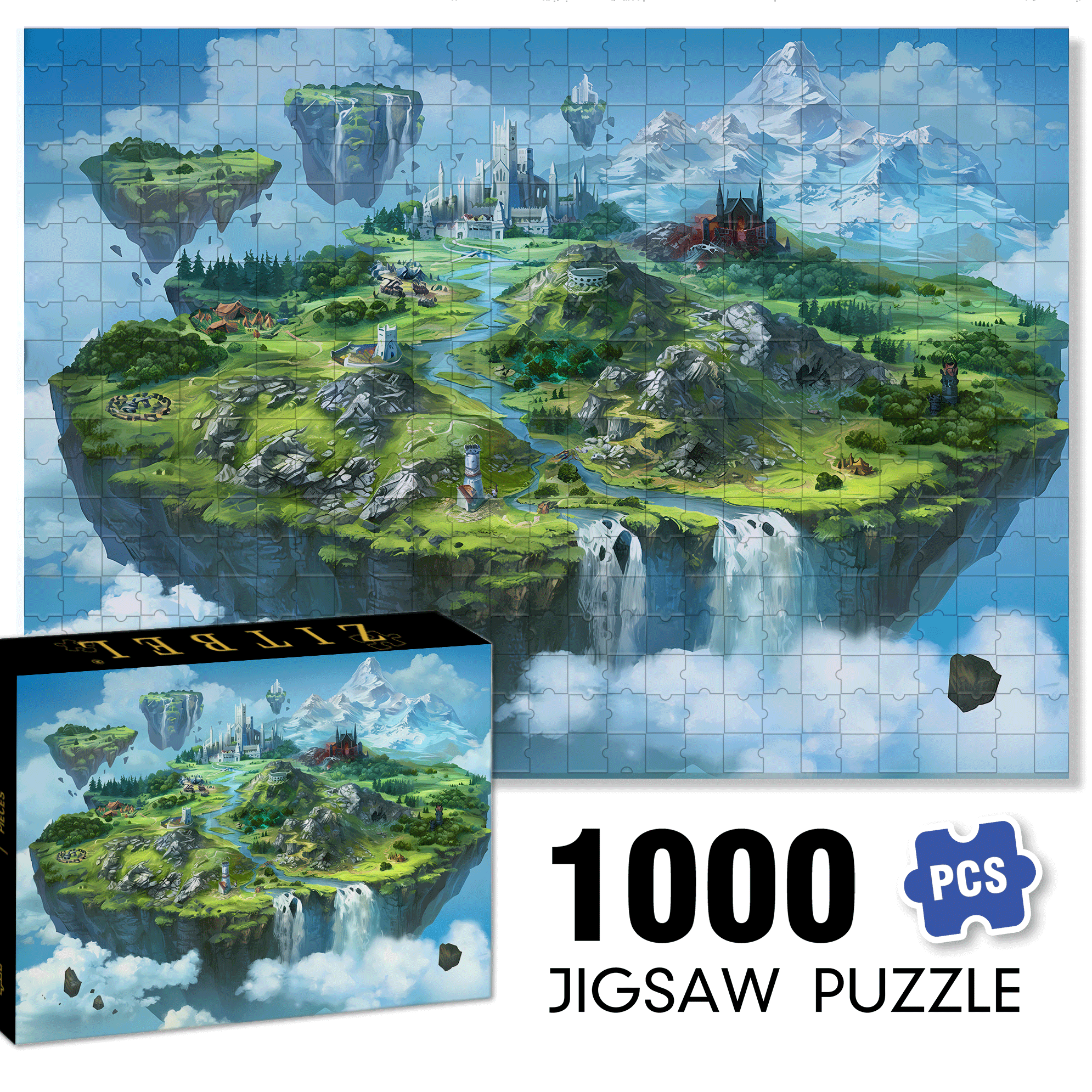 Aerial Oasis 500pcs/1000pcs Jigsaw Puzzle, Scratch-Resistant, Interactive Family Game & Brain-Boosting DIY Decor, Perfect for Halloween, Christmas & New Year Gifts, Family Puzzle Game