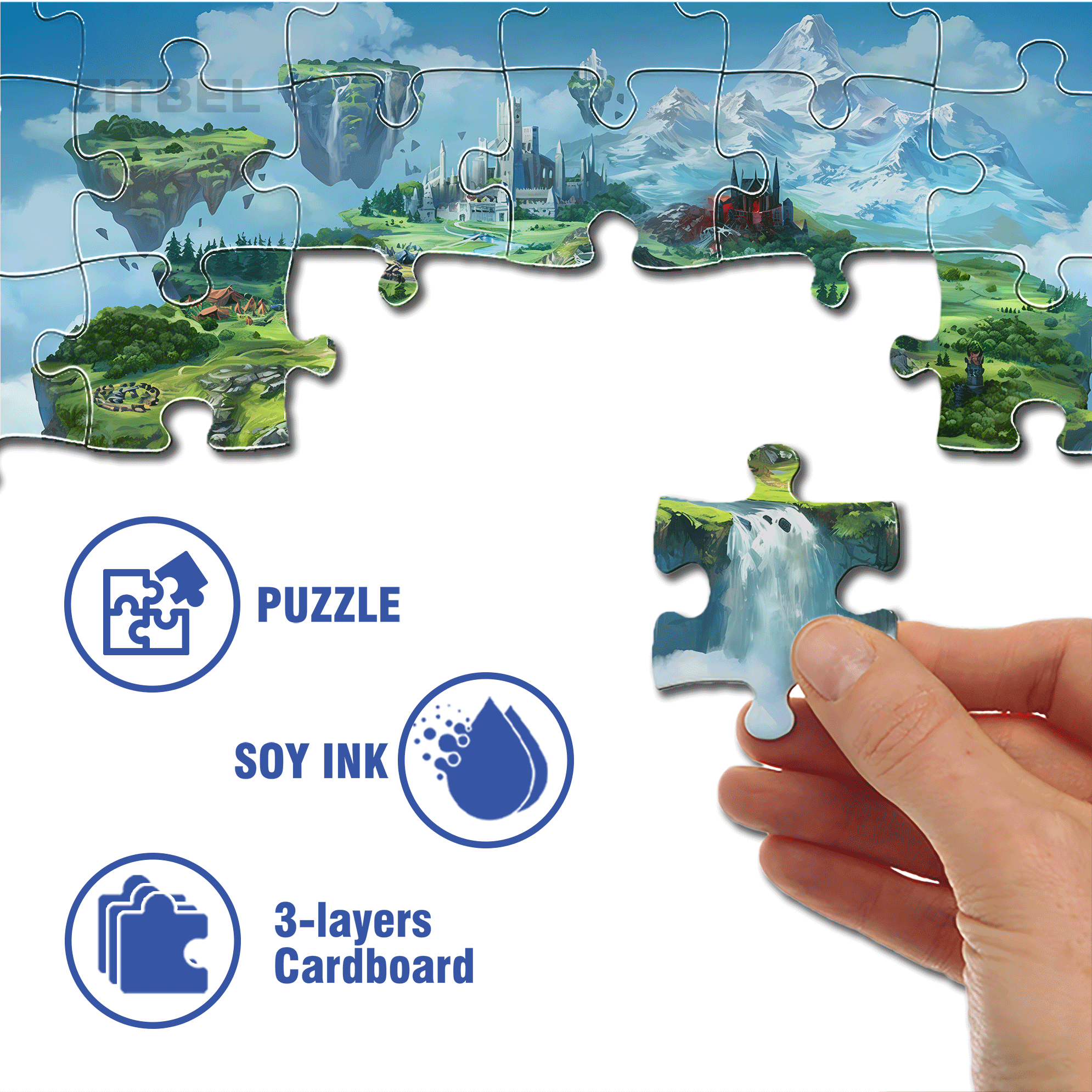 Aerial Oasis 500pcs/1000pcs Jigsaw Puzzle, Scratch-Resistant, Interactive Family Game & Brain-Boosting DIY Decor, Perfect for Halloween, Christmas & New Year Gifts, Family Puzzle Game