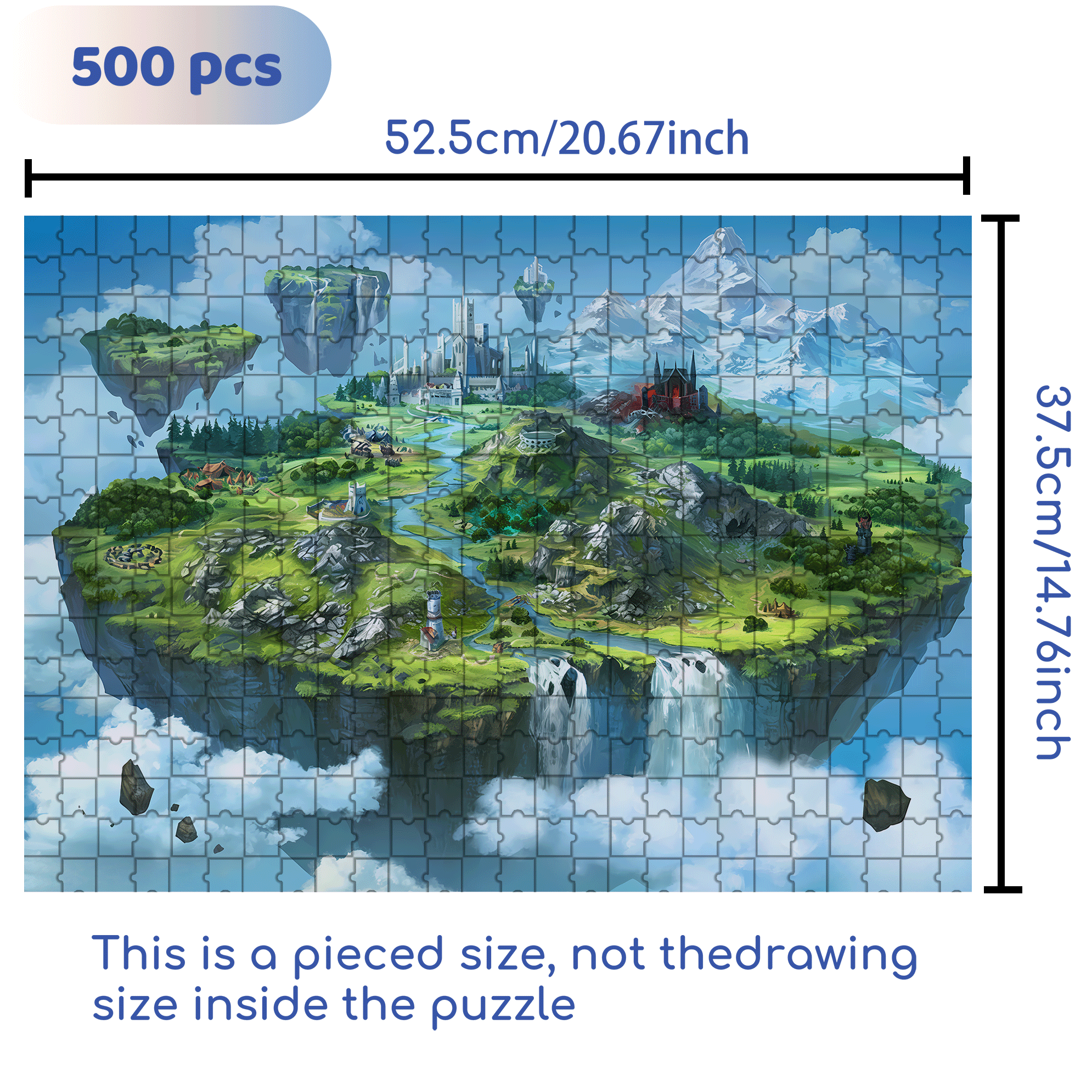 Aerial Oasis 500pcs/1000pcs Jigsaw Puzzle, Scratch-Resistant, Interactive Family Game & Brain-Boosting DIY Decor, Perfect for Halloween, Christmas & New Year Gifts, Family Puzzle Game