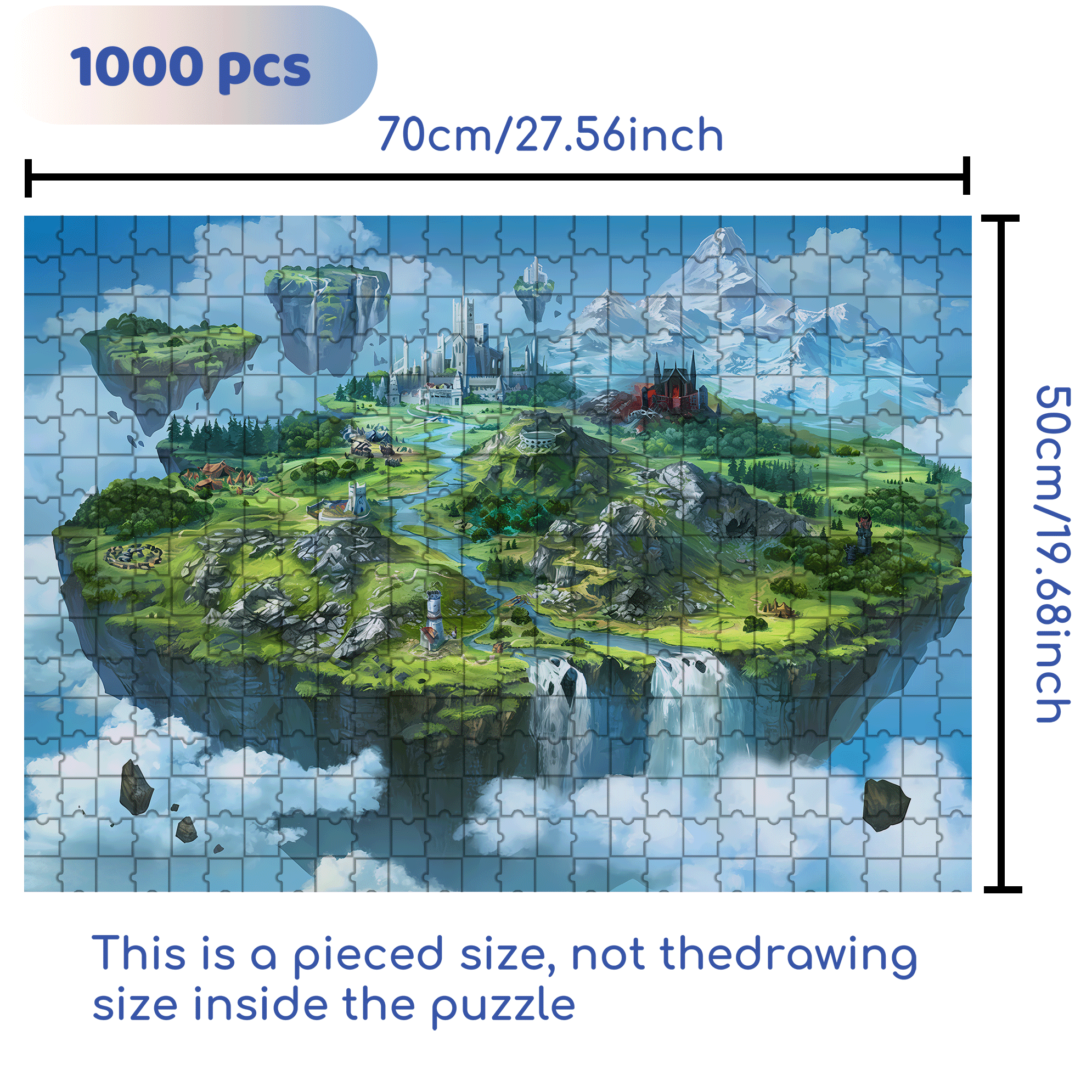 Aerial Oasis 500pcs/1000pcs Jigsaw Puzzle, Scratch-Resistant, Interactive Family Game & Brain-Boosting DIY Decor, Perfect for Halloween, Christmas & New Year Gifts, Family Puzzle Game