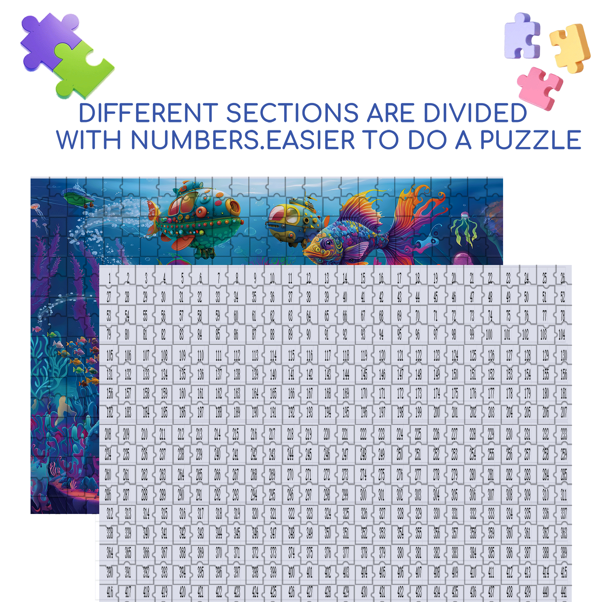 Alien Ocean 500pcs/1000pcs Jigsaw Puzzle, Scratch-Resistant, Interactive Family Game & Brain-Boosting DIY Decor, Perfect for Halloween, Christmas & New Year Gifts, Family Puzzle Game