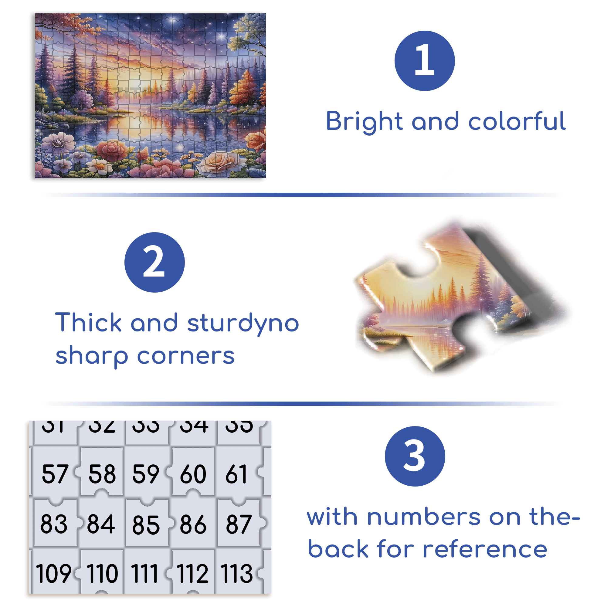 Blooming Flowers Reflect The Starry River 500pcs/1000pcs Jigsaw Puzzle, Scratch-Resistant, Interactive Family Game & Brain-Boosting DIY Decor, Perfect for Halloween, Christmas & New Year Gifts, Family Puzzle Game