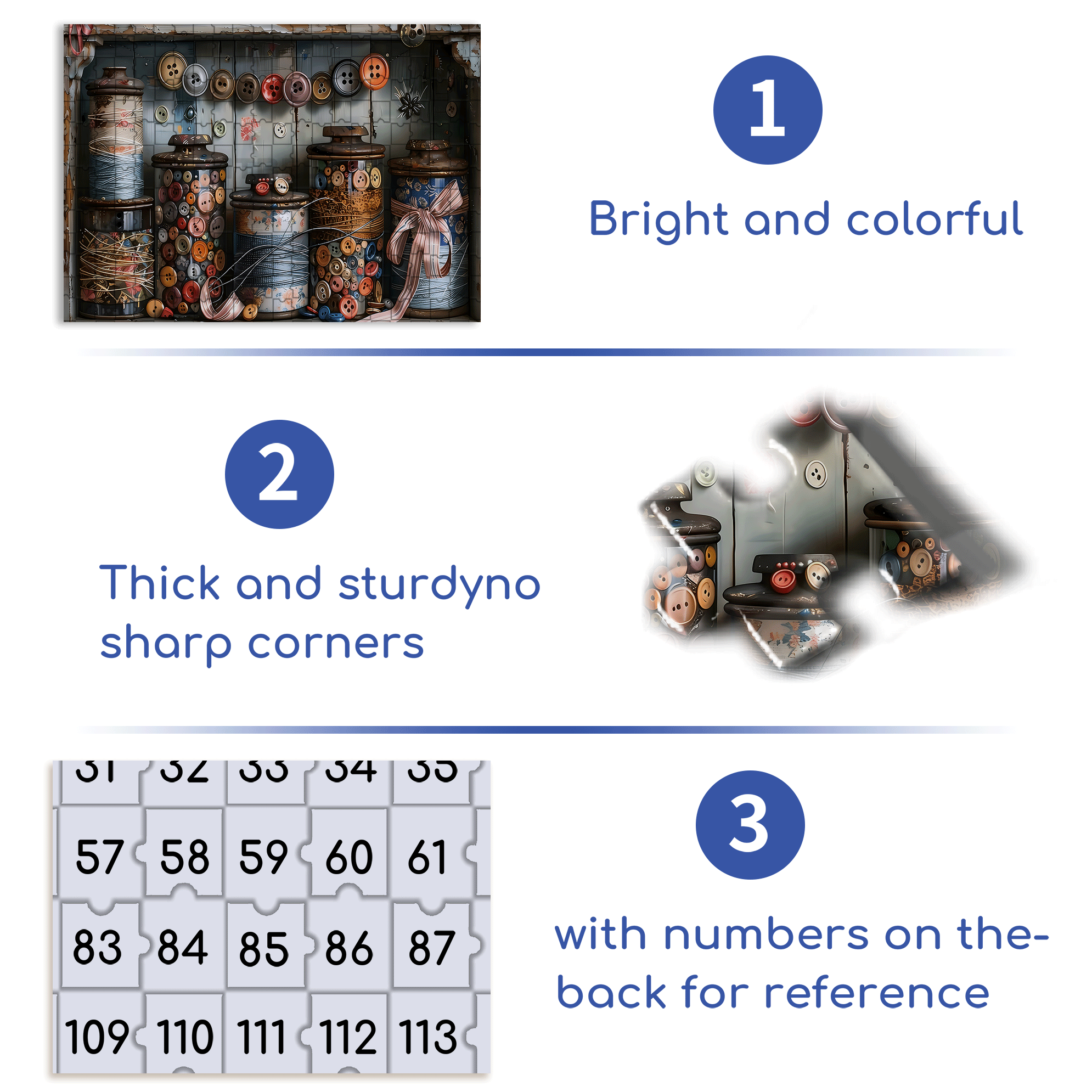 Button And Jar 500pcs/1000pcs Jigsaw Puzzle, Scratch-Resistant, Interactive Family Game & Brain-Boosting DIY Decor, Perfect for Halloween, Christmas & New Year Gifts, Family Puzzle Game