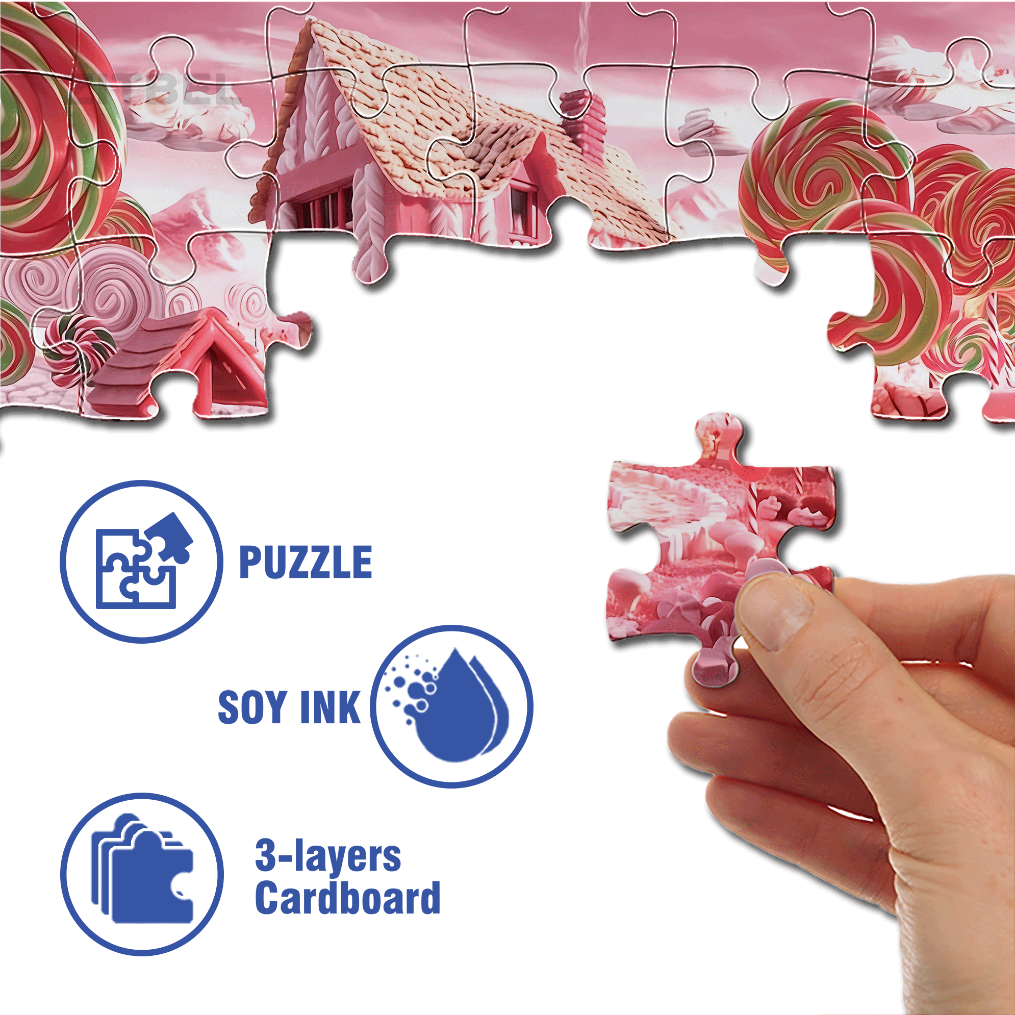 Candy House 500pcs/1000pcs Jigsaw Puzzle, Scratch-Resistant, Interactive Family Game & Brain-Boosting DIY Decor, Perfect for Halloween, Christmas & New Year Gifts, Family Puzzle Game