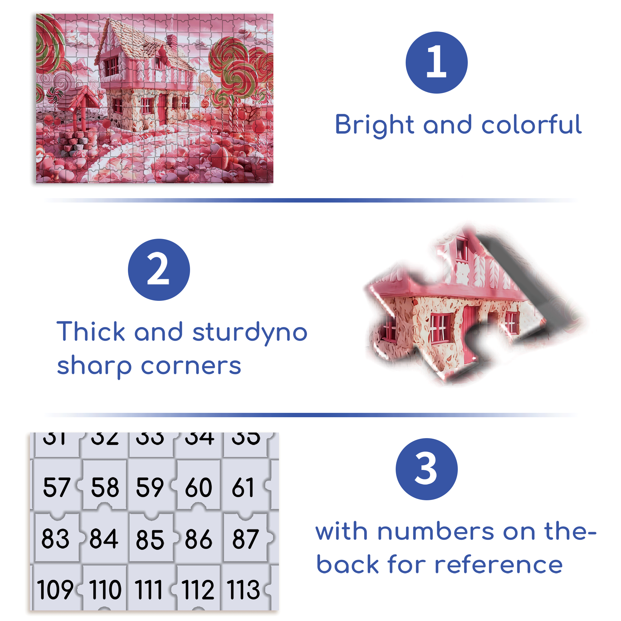 Candy House 500pcs/1000pcs Jigsaw Puzzle, Scratch-Resistant, Interactive Family Game & Brain-Boosting DIY Decor, Perfect for Halloween, Christmas & New Year Gifts, Family Puzzle Game