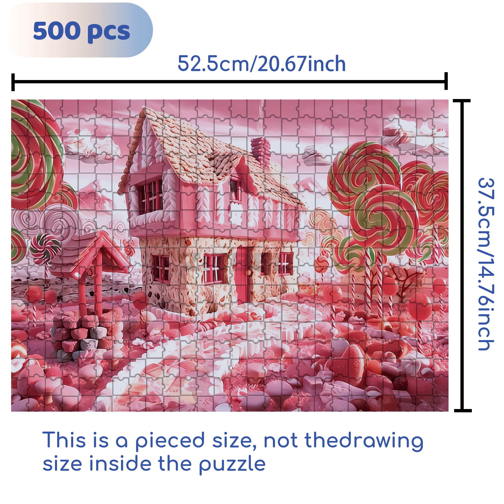 Candy House 500pcs/1000pcs Jigsaw Puzzle, Scratch-Resistant, Interactive Family Game & Brain-Boosting DIY Decor, Perfect for Halloween, Christmas & New Year Gifts, Family Puzzle Game