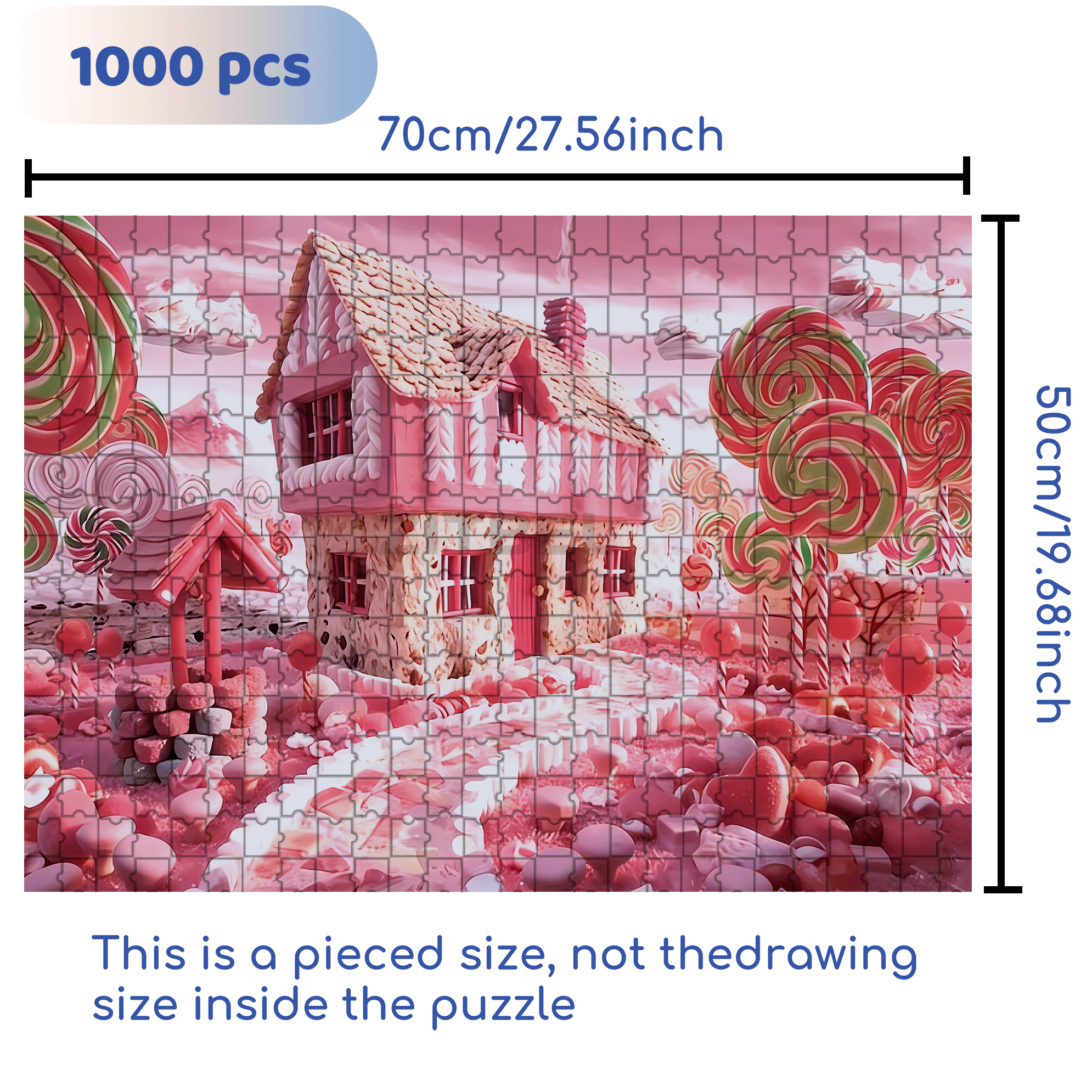 Candy House 500pcs/1000pcs Jigsaw Puzzle, Scratch-Resistant, Interactive Family Game & Brain-Boosting DIY Decor, Perfect for Halloween, Christmas & New Year Gifts, Family Puzzle Game