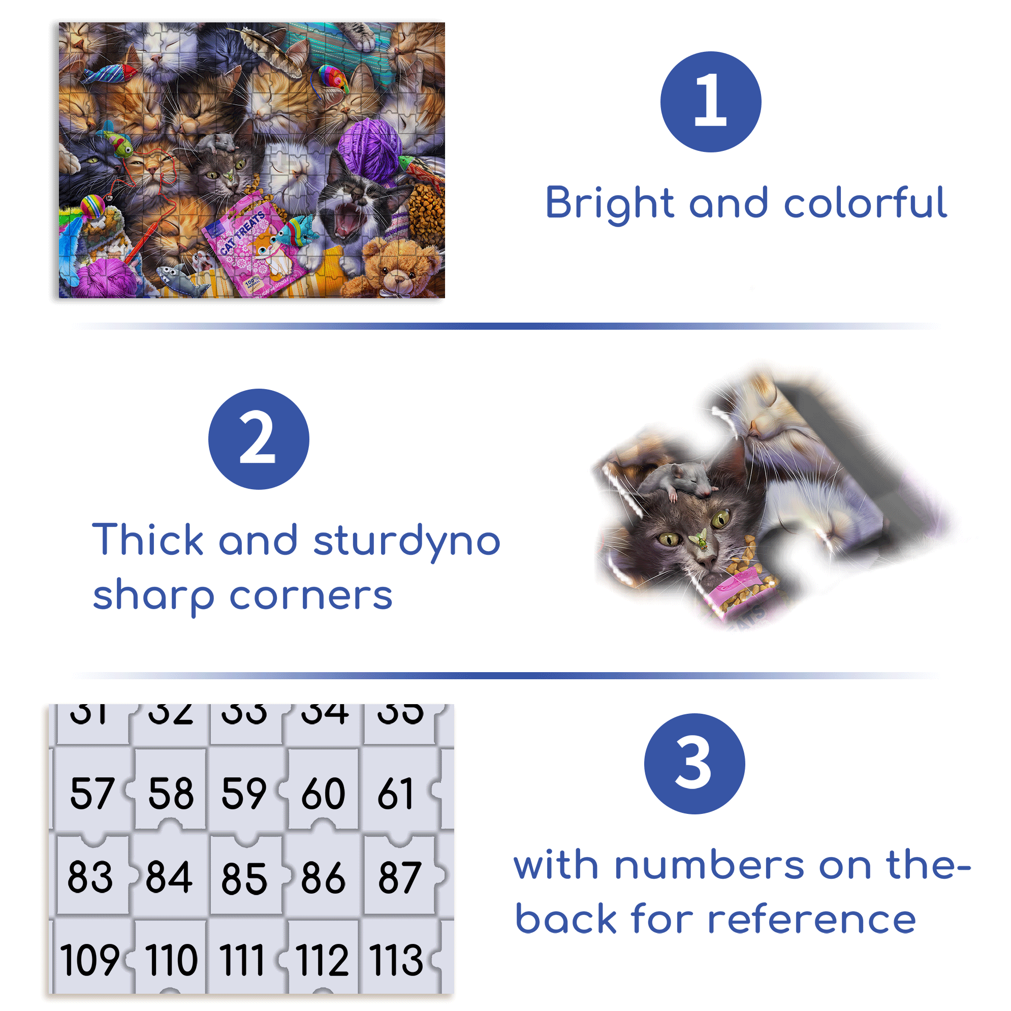 Cat Treats 500pcs/1000pcs Jigsaw Puzzle, Scratch-Resistant, Interactive Family Game & Brain-Boosting DIY Decor, Perfect for Halloween, Christmas & New Year Gifts, Family Puzzle Game