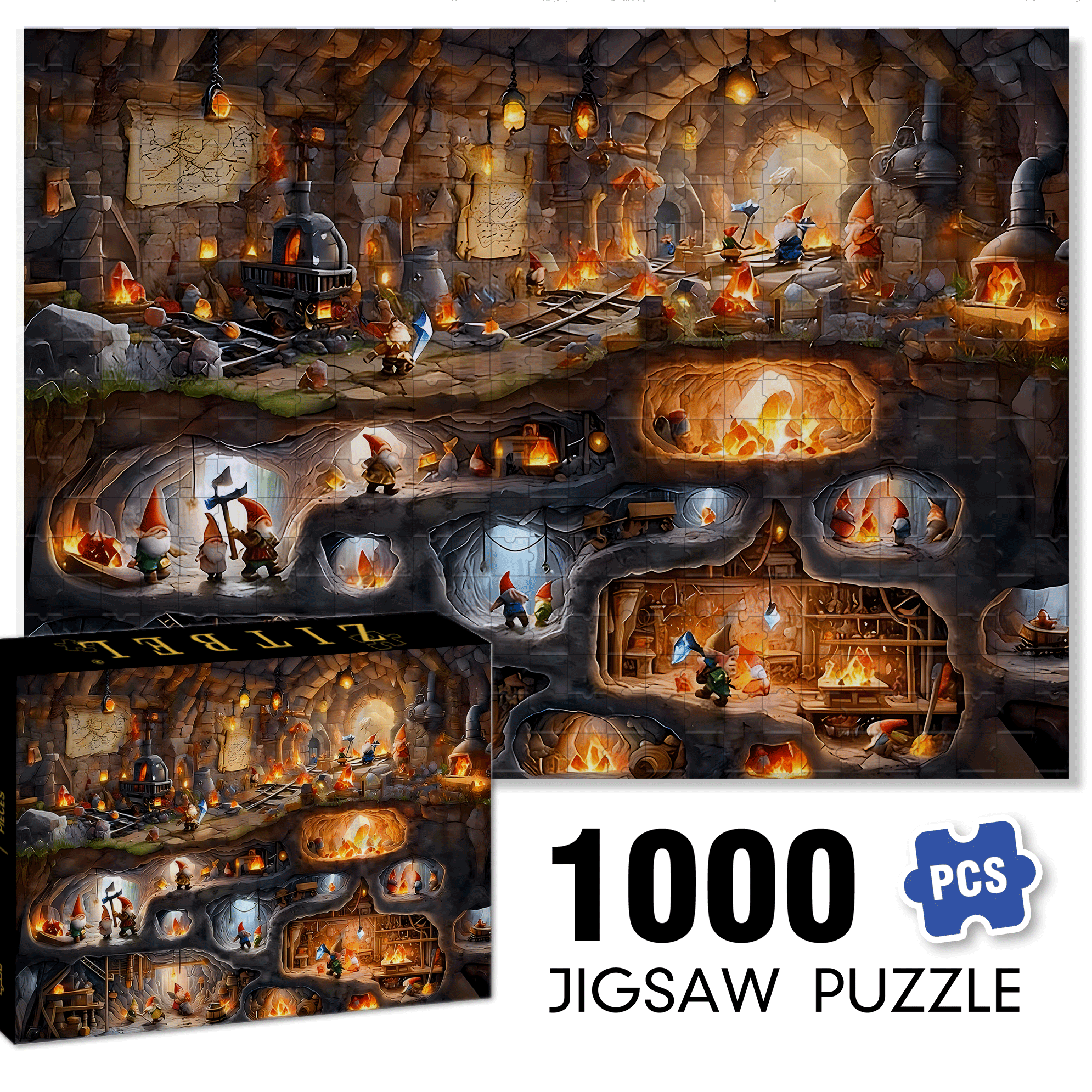 Cave Workshop 500pcs/1000pcs Jigsaw Puzzle, Scratch-Resistant, Interactive Family Game & Brain-Boosting DIY Decor, Perfect for Halloween, Christmas & New Year Gifts, Family Puzzle Game
