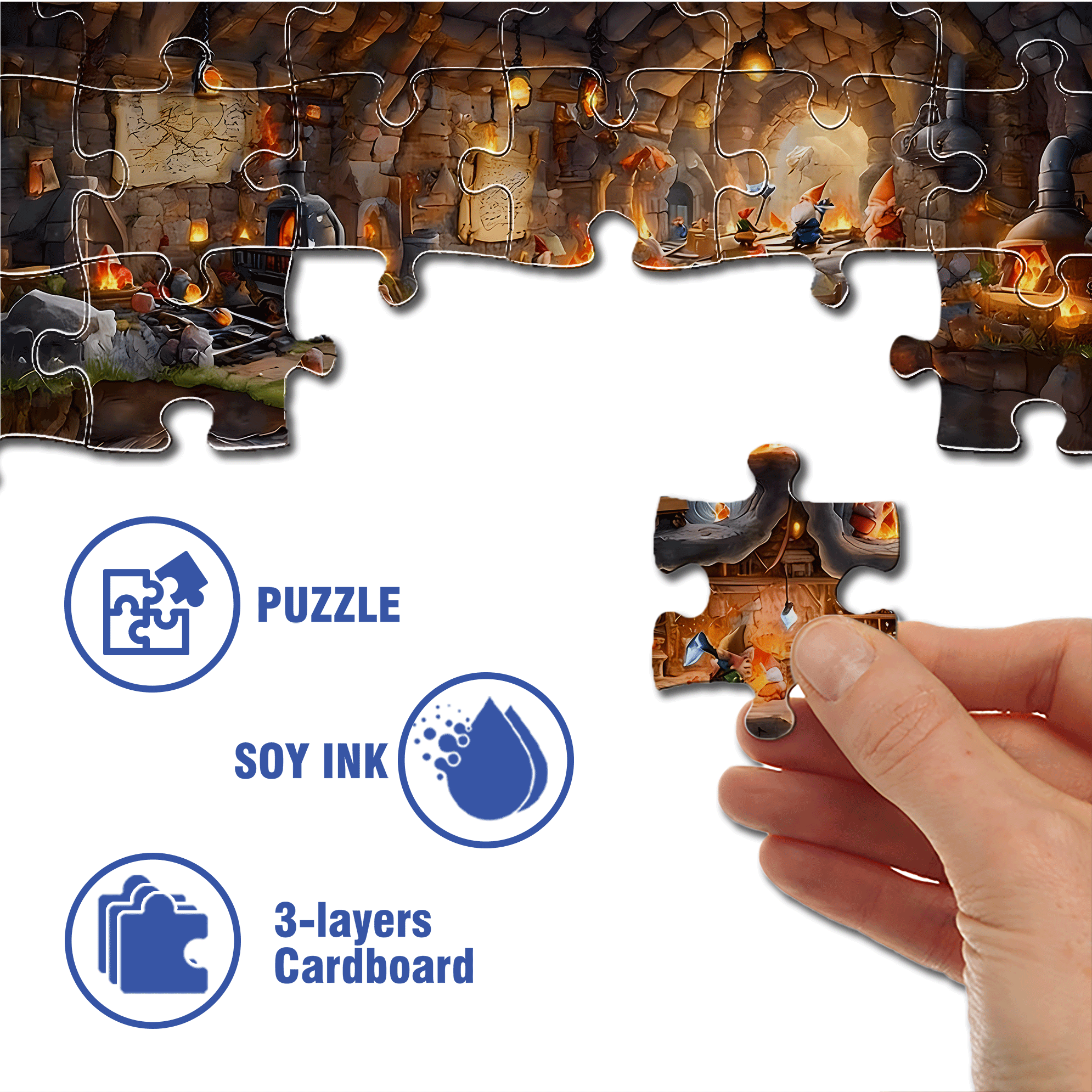 Cave Workshop 500pcs/1000pcs Jigsaw Puzzle, Scratch-Resistant, Interactive Family Game & Brain-Boosting DIY Decor, Perfect for Halloween, Christmas & New Year Gifts, Family Puzzle Game