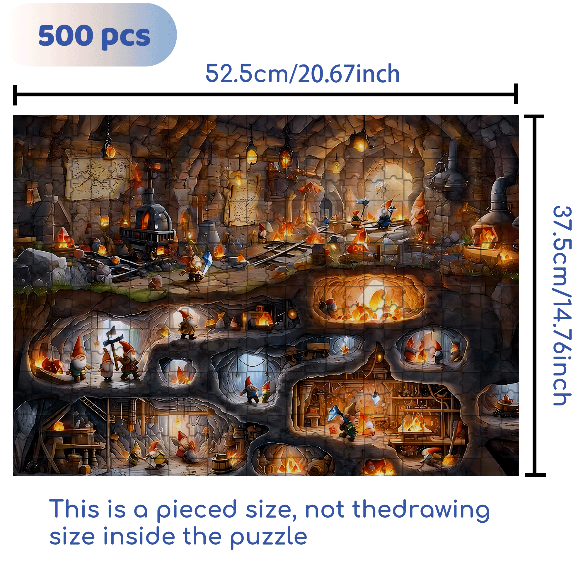 Cave Workshop 500pcs/1000pcs Jigsaw Puzzle, Scratch-Resistant, Interactive Family Game & Brain-Boosting DIY Decor, Perfect for Halloween, Christmas & New Year Gifts, Family Puzzle Game