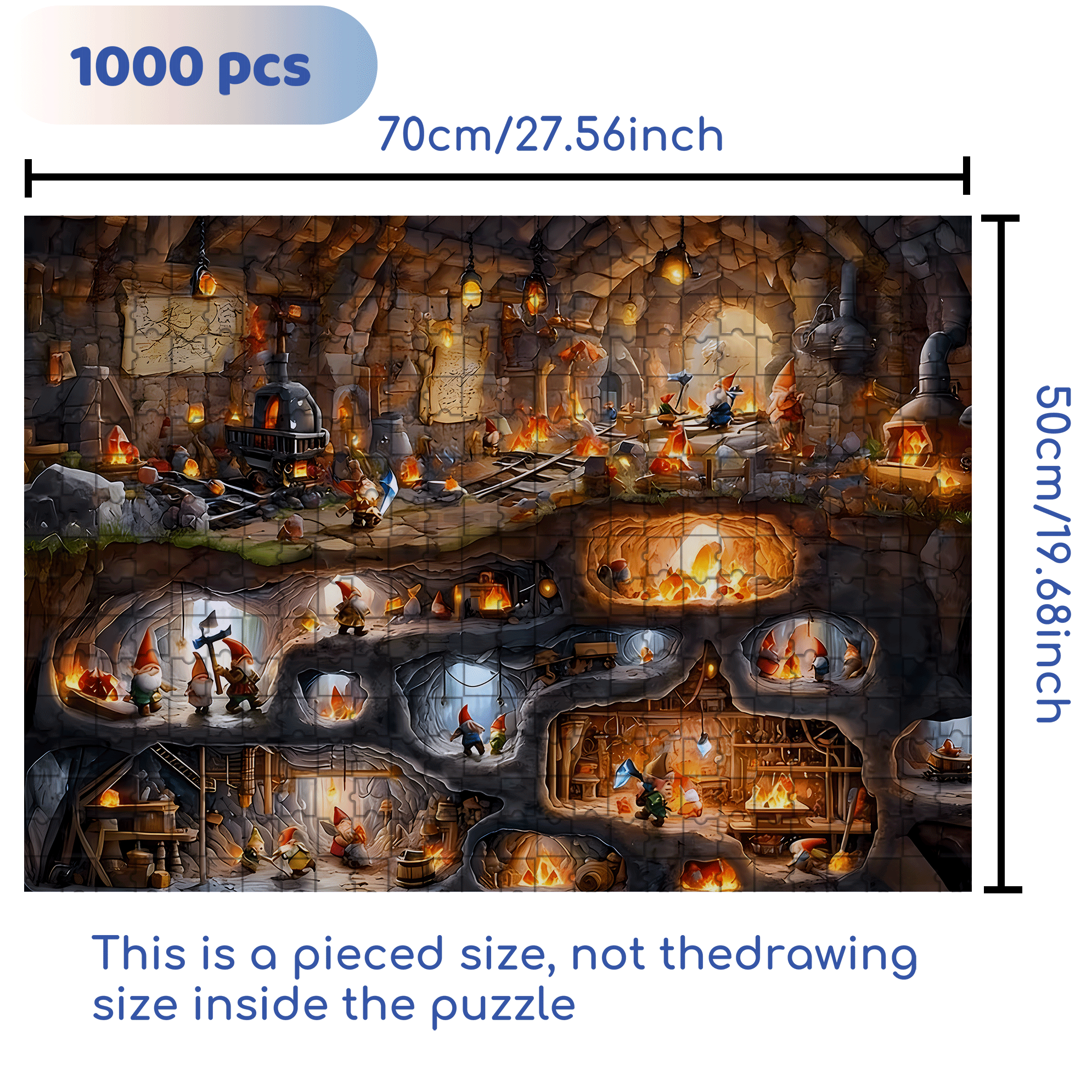 Cave Workshop 500pcs/1000pcs Jigsaw Puzzle, Scratch-Resistant, Interactive Family Game & Brain-Boosting DIY Decor, Perfect for Halloween, Christmas & New Year Gifts, Family Puzzle Game