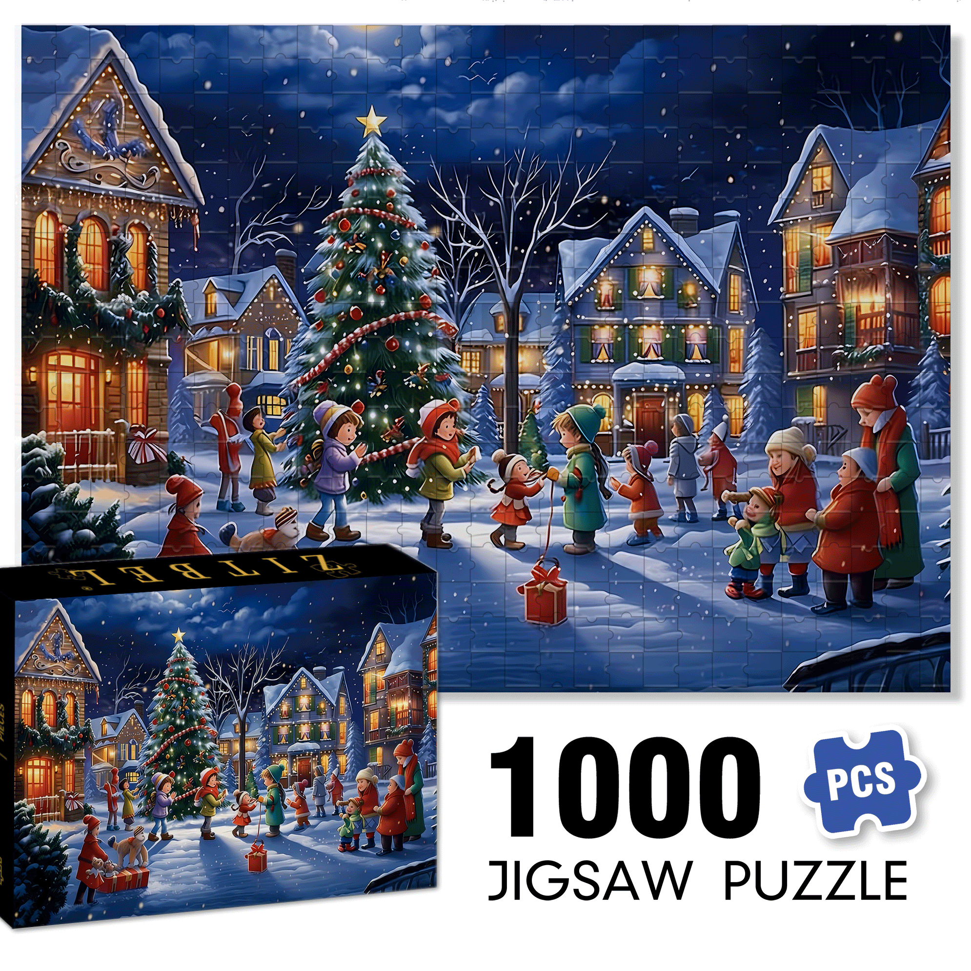 Children Playing 500pcs/1000pcs Jigsaw Puzzle, Scratch-Resistant, Interactive Family Game & Brain-Boosting DIY Decor, Perfect for Halloween, Christmas & New Year Gifts, Family Puzzle Game