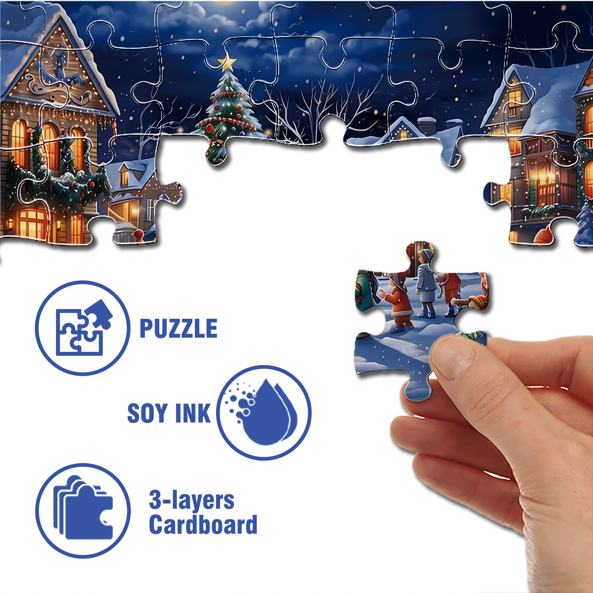 Children Playing 500pcs/1000pcs Jigsaw Puzzle, Scratch-Resistant, Interactive Family Game & Brain-Boosting DIY Decor, Perfect for Halloween, Christmas & New Year Gifts, Family Puzzle Game