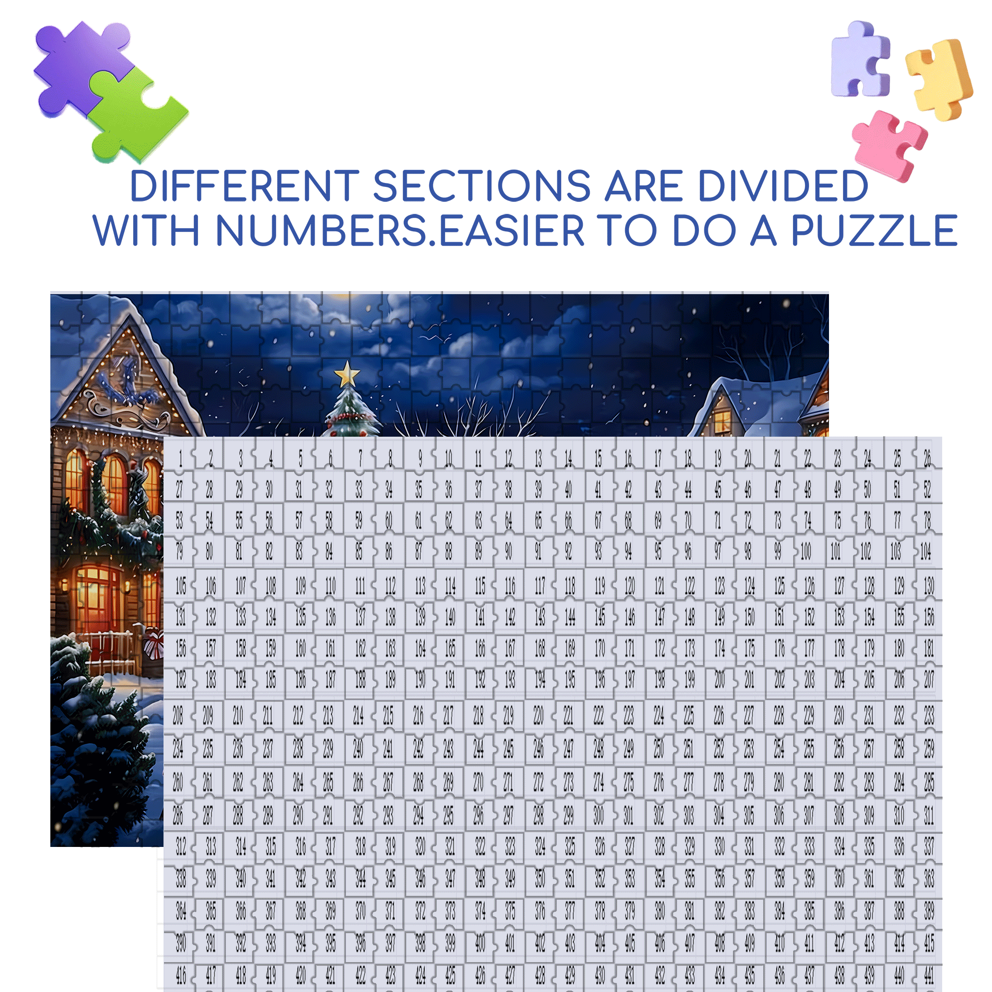 Children Playing 500pcs/1000pcs Jigsaw Puzzle, Scratch-Resistant, Interactive Family Game & Brain-Boosting DIY Decor, Perfect for Halloween, Christmas & New Year Gifts, Family Puzzle Game