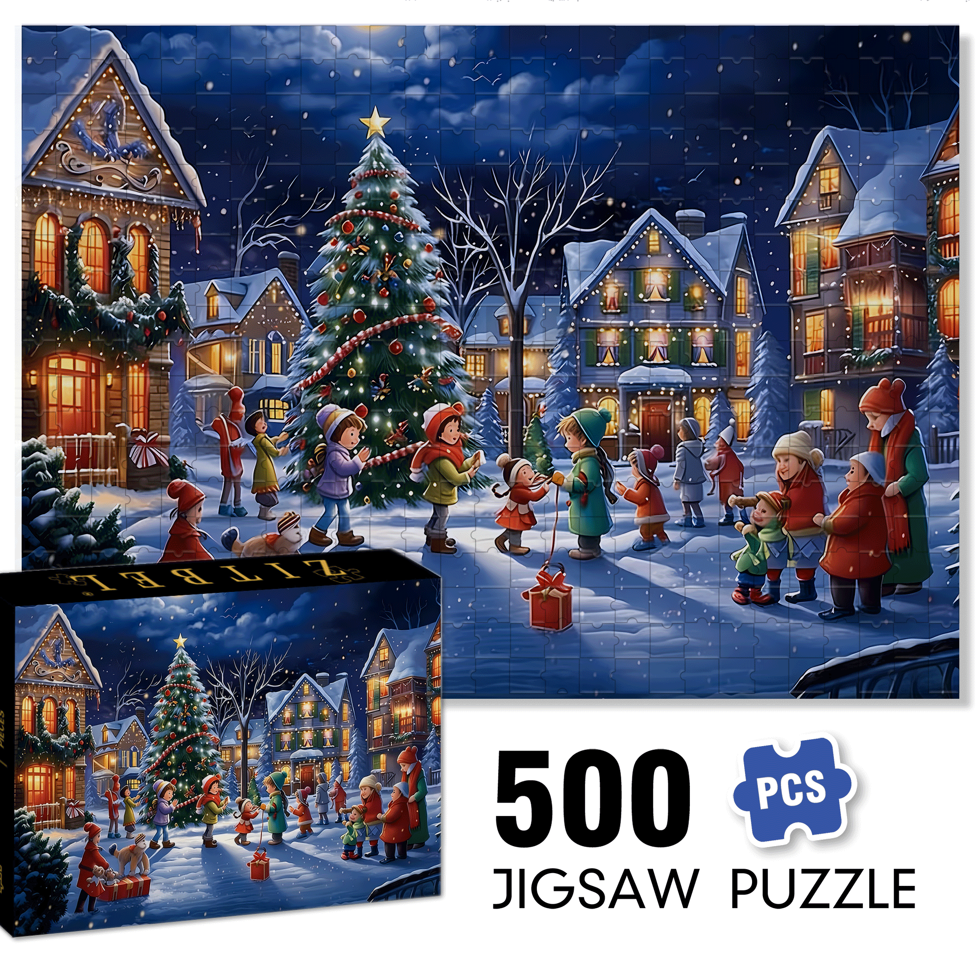 Children Playing 500pcs/1000pcs Jigsaw Puzzle, Scratch-Resistant, Interactive Family Game & Brain-Boosting DIY Decor, Perfect for Halloween, Christmas & New Year Gifts, Family Puzzle Game