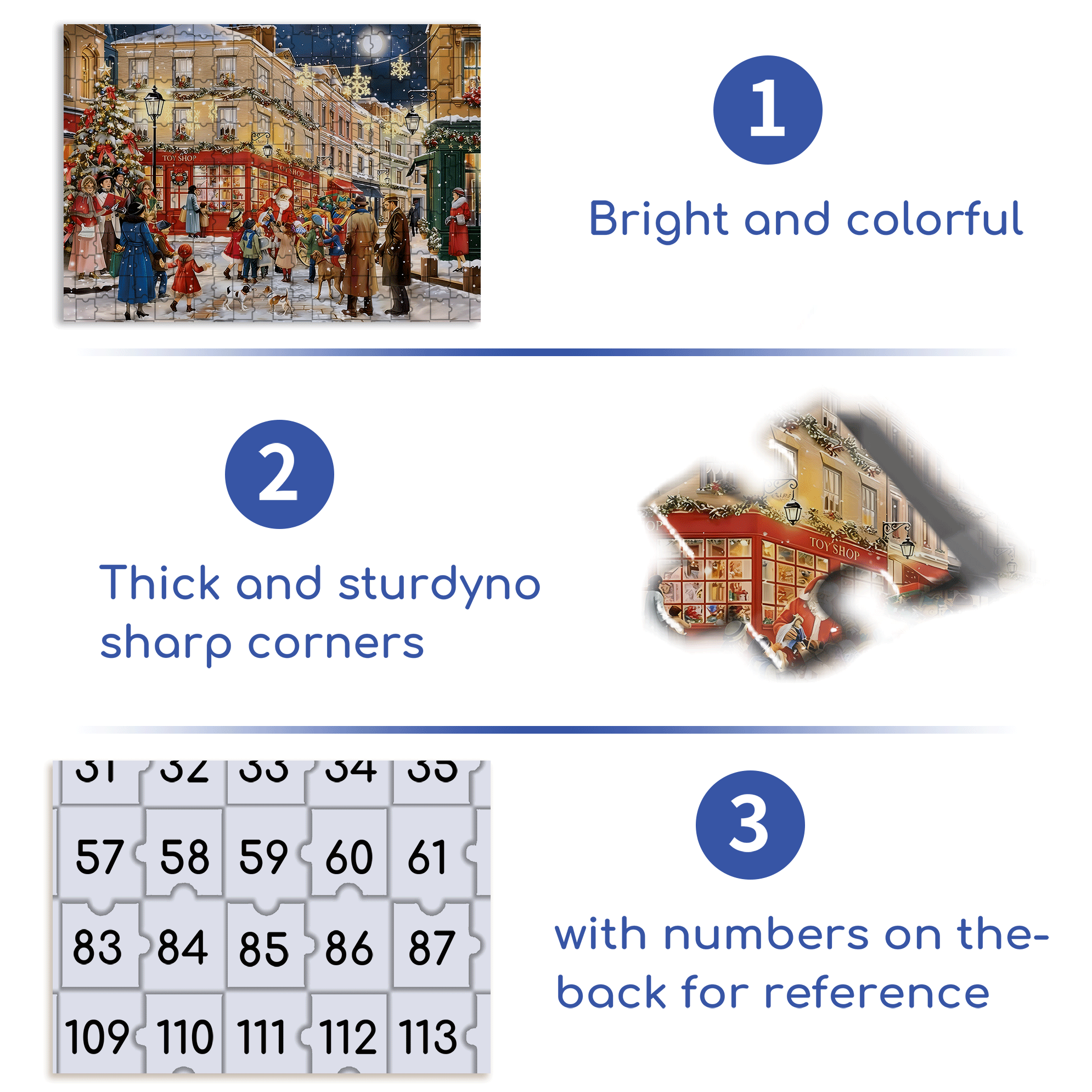 Christmas Street Toy Store 500pcs/1000pcs Jigsaw Puzzle, Scratch-Resistant, Interactive Family Game & Brain-Boosting DIY Decor, Perfect for Halloween, Christmas & New Year Gifts, Family Puzzle Game