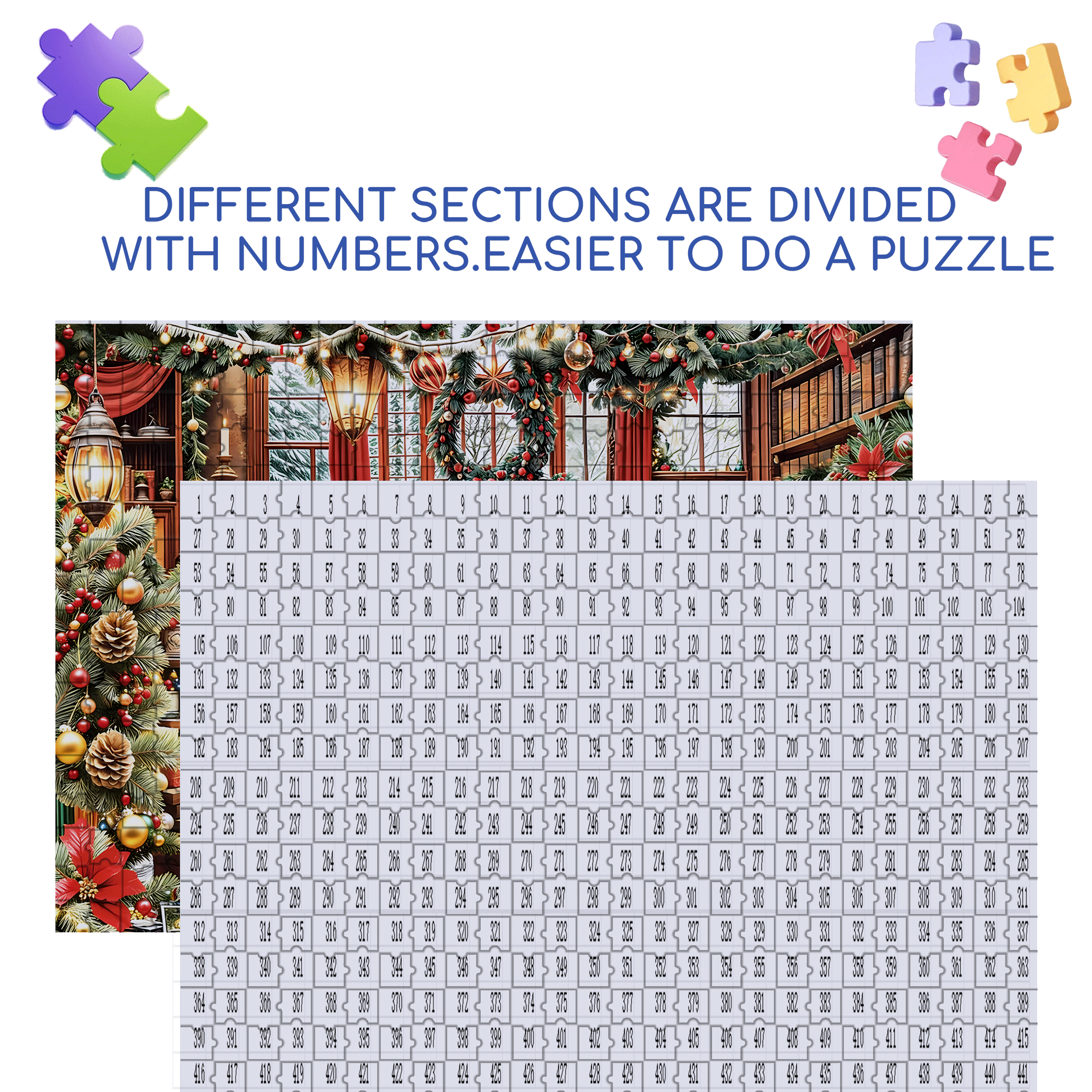 Christmas Treasures 500pcs/1000pcs Jigsaw Puzzle, Scratch-Resistant, Interactive Family Game & Brain-Boosting DIY Decor, Perfect for Halloween, Christmas & New Year Gifts, Family Puzzle Game
