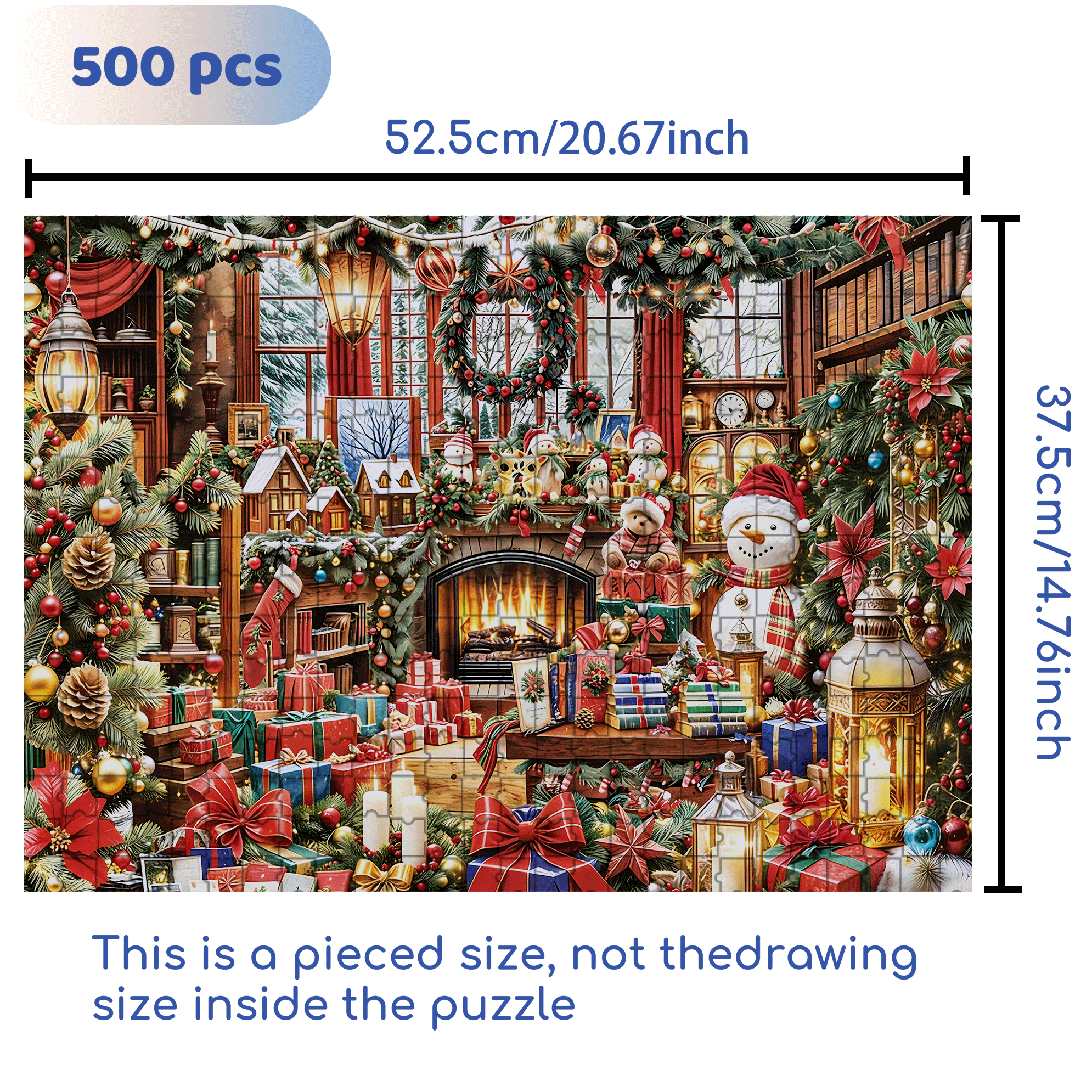 Christmas Treasures 500pcs/1000pcs Jigsaw Puzzle, Scratch-Resistant, Interactive Family Game & Brain-Boosting DIY Decor, Perfect for Halloween, Christmas & New Year Gifts, Family Puzzle Game