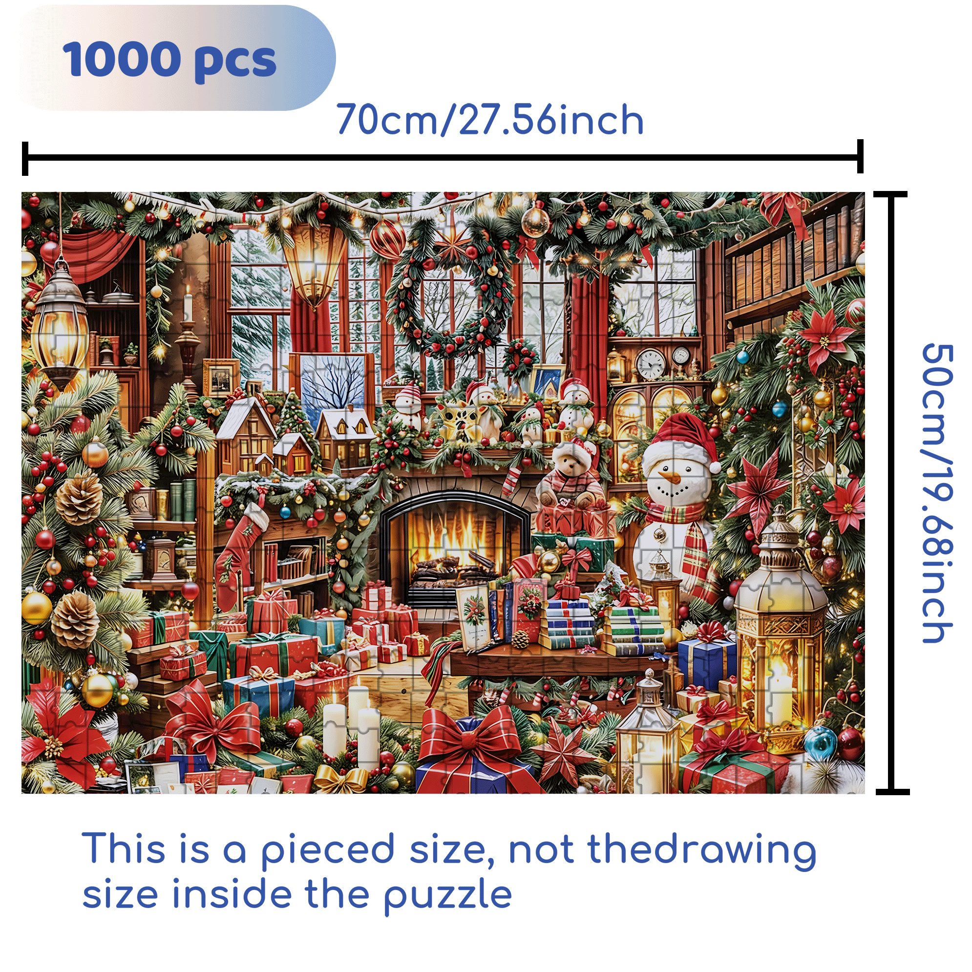 Christmas Treasures 500pcs/1000pcs Jigsaw Puzzle, Scratch-Resistant, Interactive Family Game & Brain-Boosting DIY Decor, Perfect for Halloween, Christmas & New Year Gifts, Family Puzzle Game