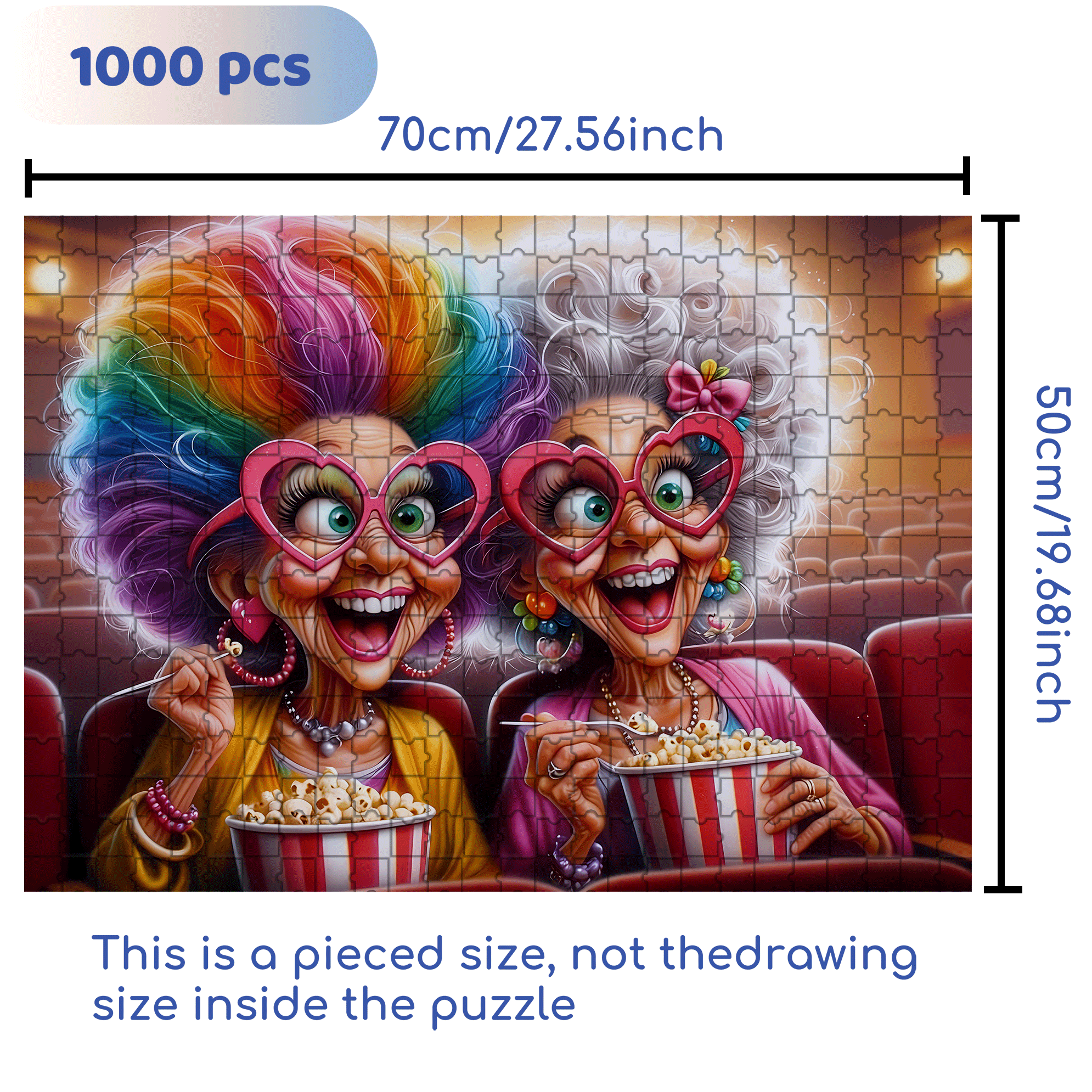 Cinema Carnival 500pcs/1000pcs Jigsaw Puzzle, Scratch-Resistant, Interactive Family Game & Brain-Boosting DIY Decor, Perfect for Halloween, Christmas & New Year Gifts, Family Puzzle Game
